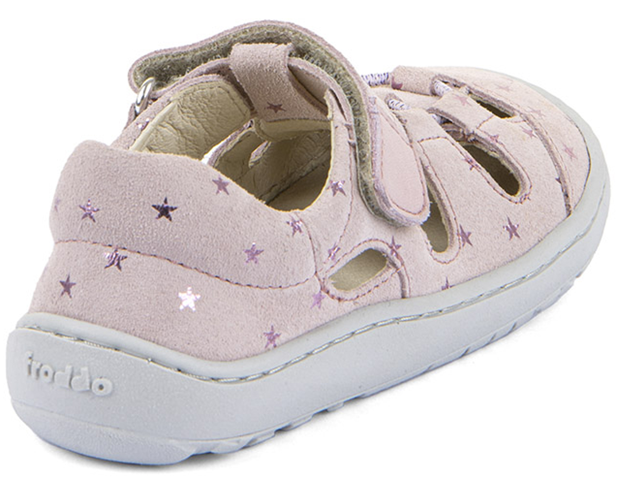 Halbsandale / Minimalschuhe aus Leder Zehen & Fersenschutz von FRODDO Barefoot in Rosa Stars G3150290