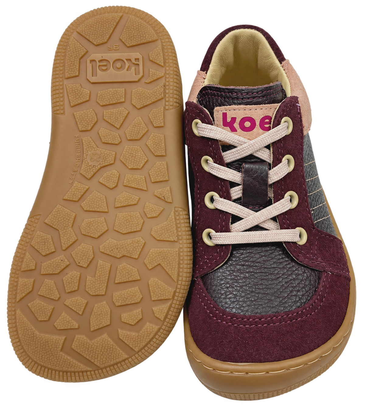 Barfußschuhe halbhoch aus Leder zum schnüren von KOEL Barefoot * DION in Bordeaux 07M065.301