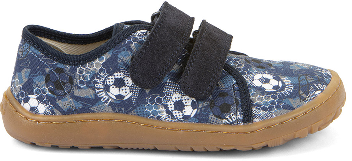 Canvas Sneaker Barefoot Grip Sohle von FRODDO in Navy Blue Motiv Fußball G1700440