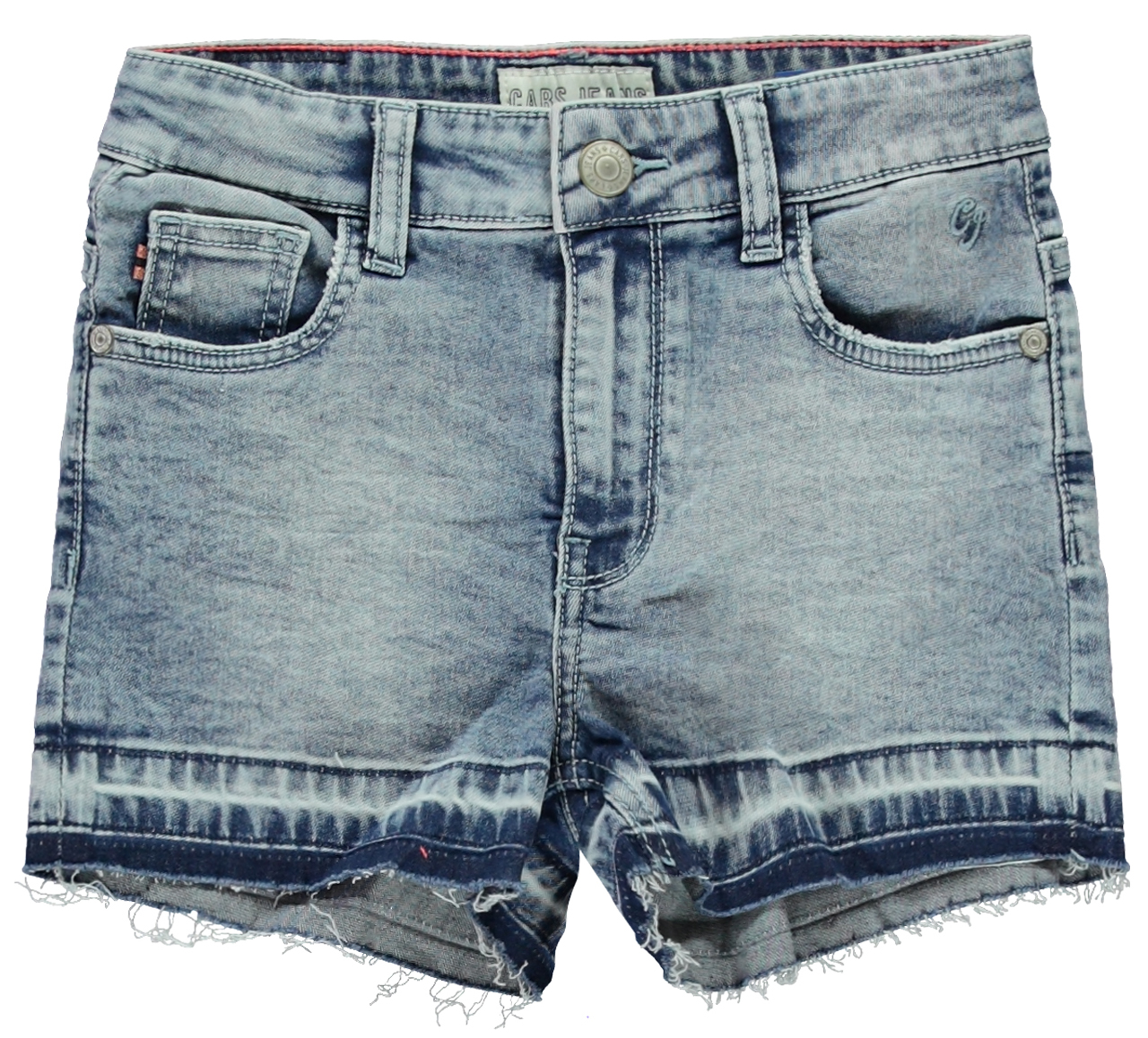 Super Stretch Hot Pants / kurze Jeans in Medium Blue mi offenen Kanten von CARS JEANS 3383805
