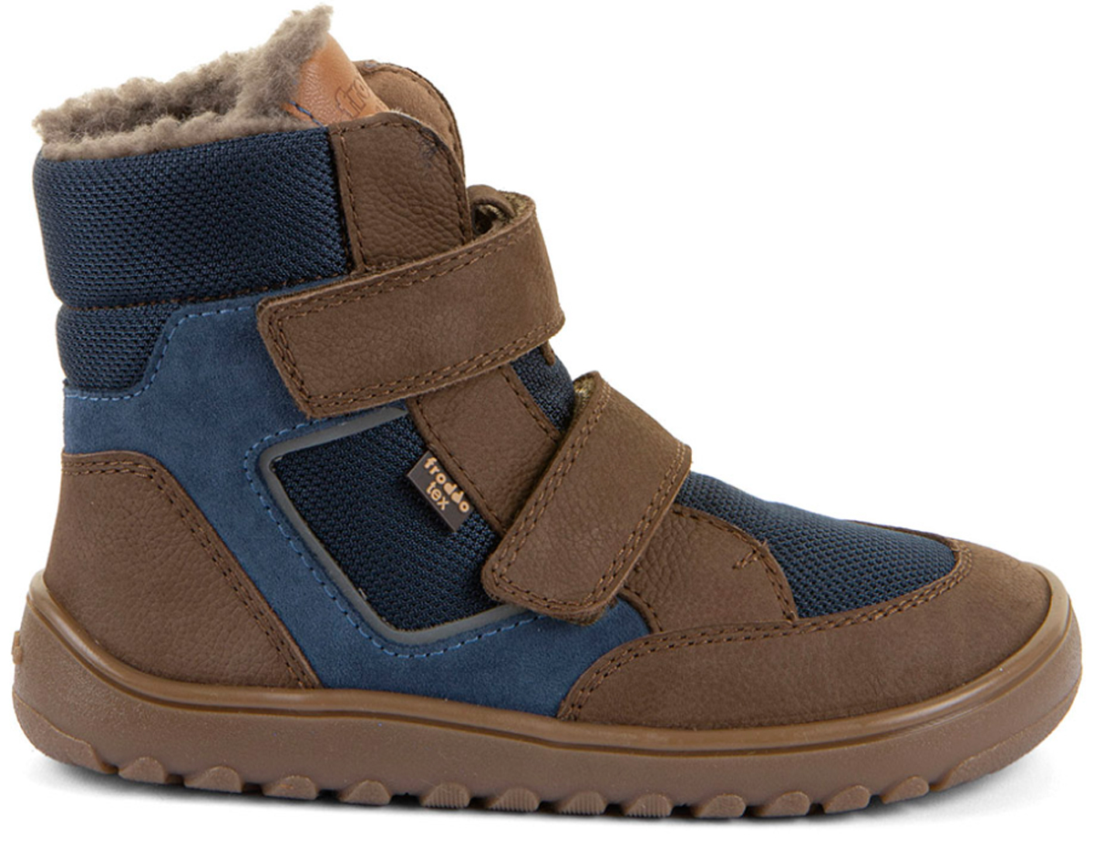 Barfußschuhe / Winterstiefel + Schurwollfutter Barefoot UP Hill Wool von FRODDO Brown / Denim G3160262