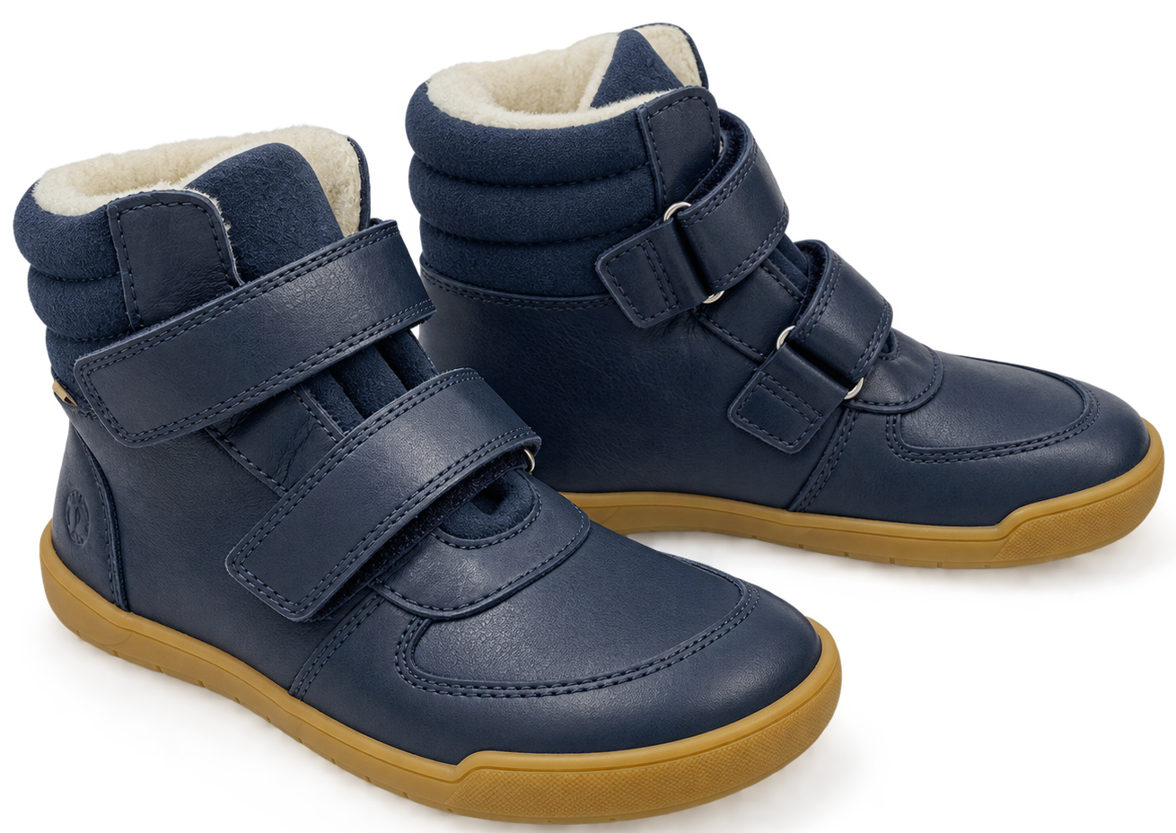 Vollleder Winterstiefel, Schurwollfutter + TEX Membran von TELYOH Barefoot Runner in Navy 1211