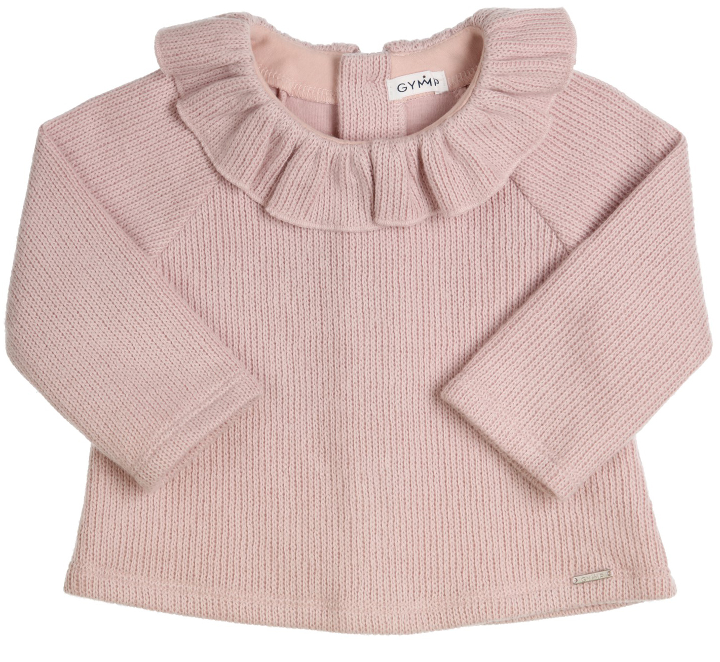 Zauberhaft schicker Strickpullover in Old Rose mit Volantkragen von GYMP 2621