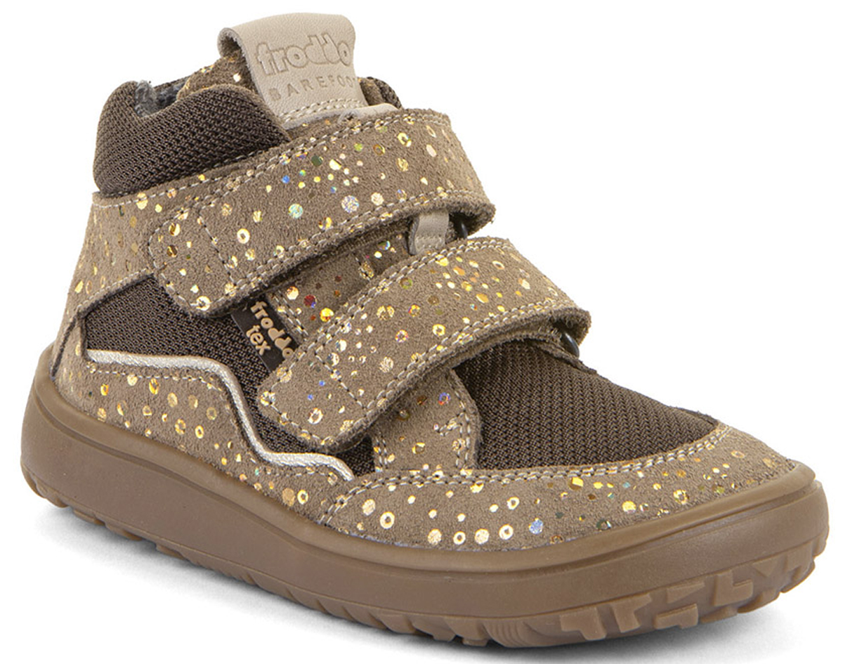 Minimalschuhe Knöchelhoch Leder & Mesh+TEX Membran FRODDO Barefoot *TEX AUTUMN* Gold Beige G3110266