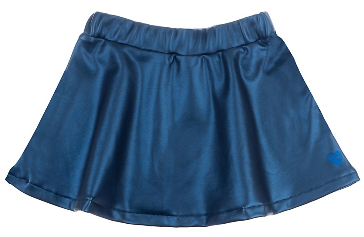 Kunstleder Rock mit weichem Fleecefutter in Navy Blau von JUBEL "Lucky Star" 0162