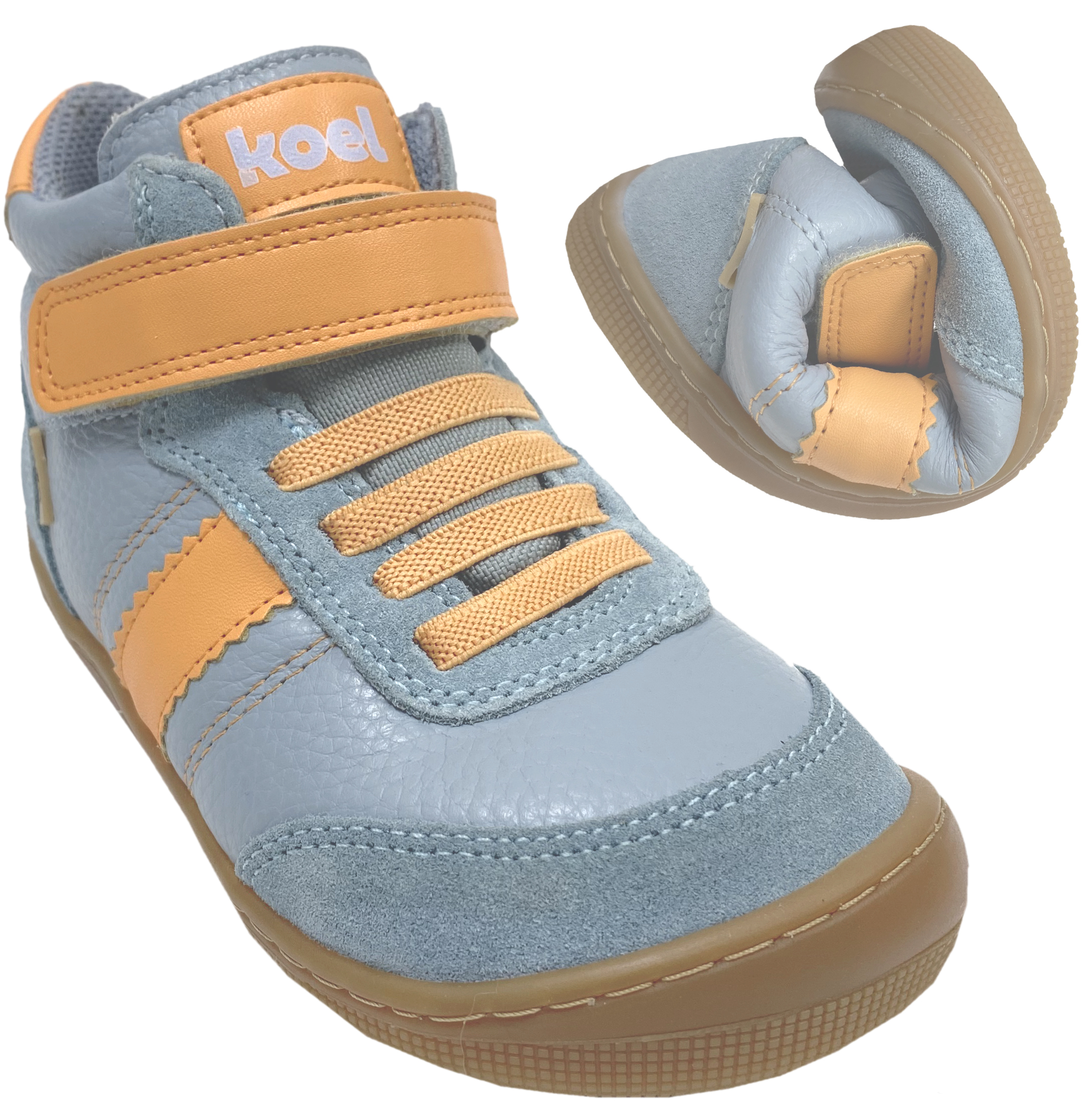 Barfußschuhe knöchelhoch DANIEL 3.0 BW Inlay + TEX in Aquablau / Orange von KOEL 07T055.12K