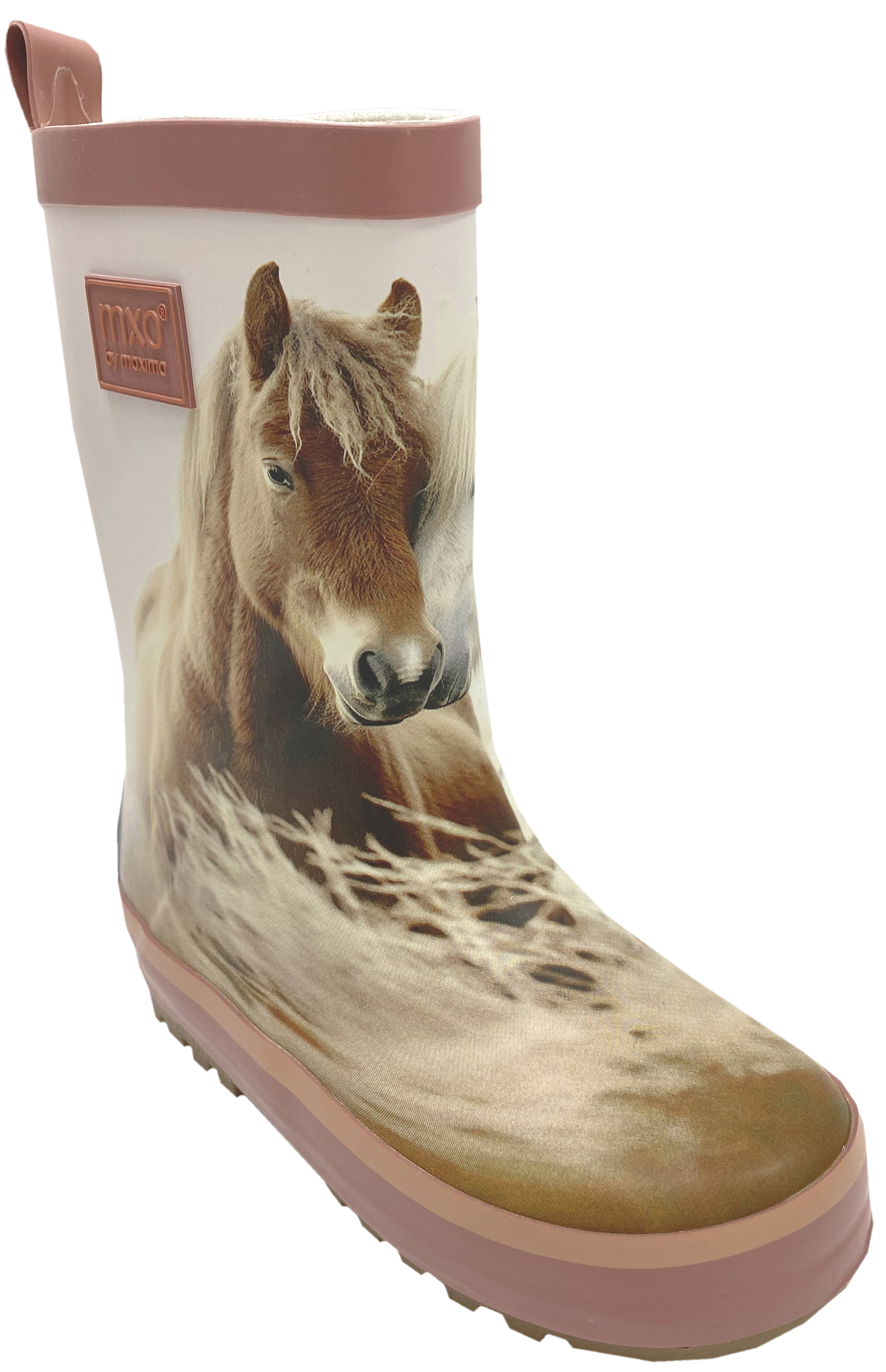 Mittelschaft Gummistiefel Naturkautschuk +Textil Futter v. MAXIMO *Fotodruck Pferde* 150800