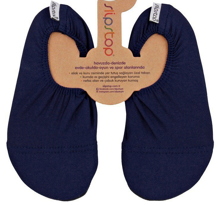 Slip Stop Badeschuhe / Turnschläppchen Barfußschuhe * Navy Junior / Uni Blau *