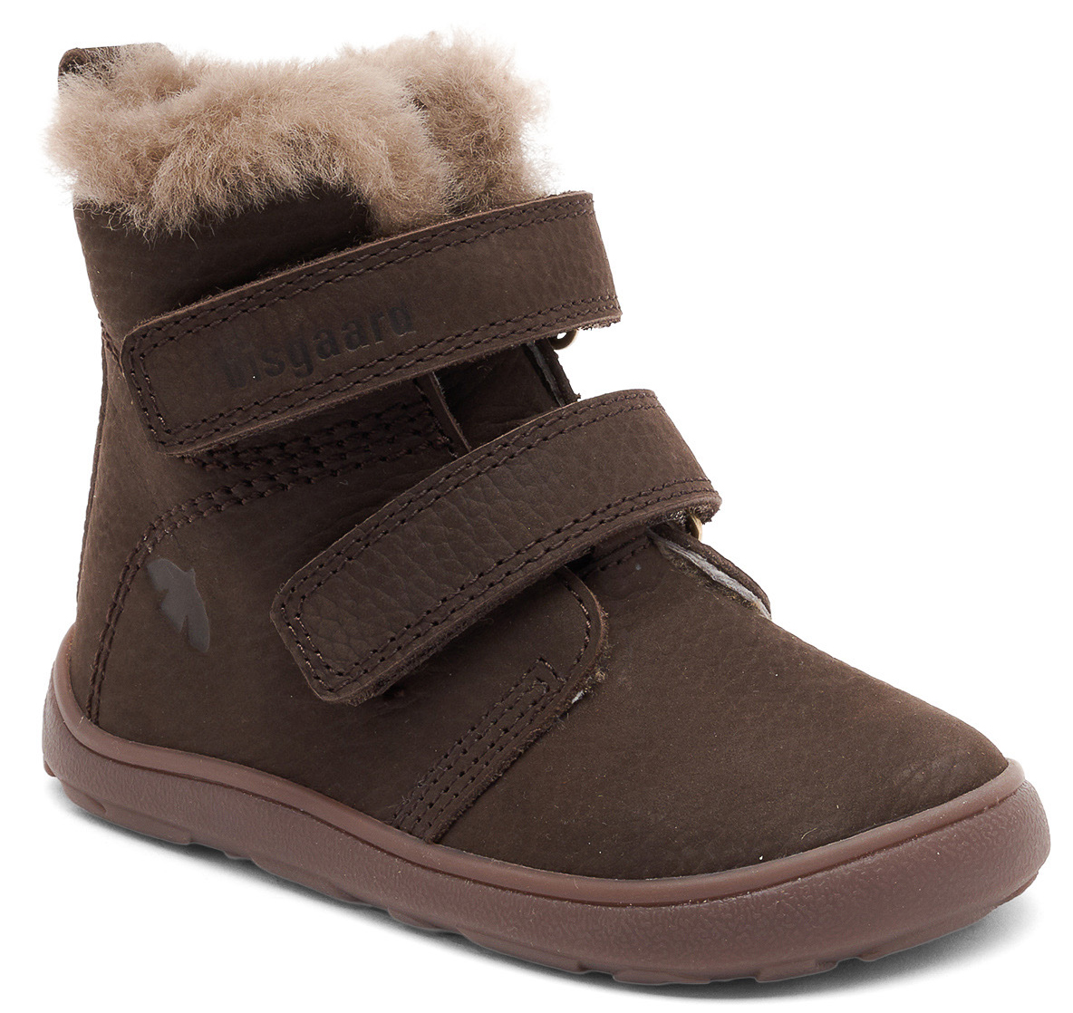 Winterstiefel aus Nubbukleder + Lammfellfutter von BISGAARD Barefoot EMIL Lamb 54107 in Braun