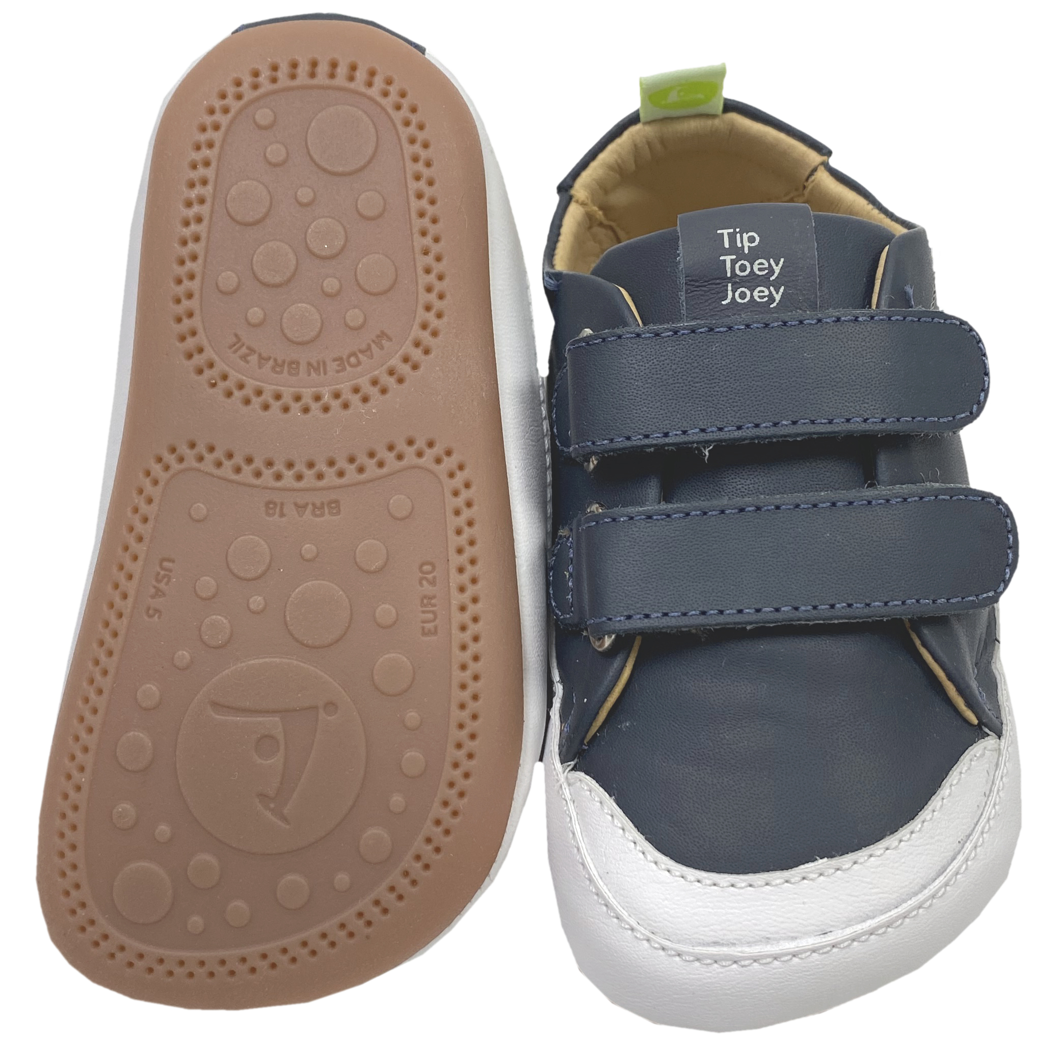 Knautschiger Lederschuh mit Minimalsohle Barfußsneaker *BOSSY* Navy von TIP TOEY JOEY