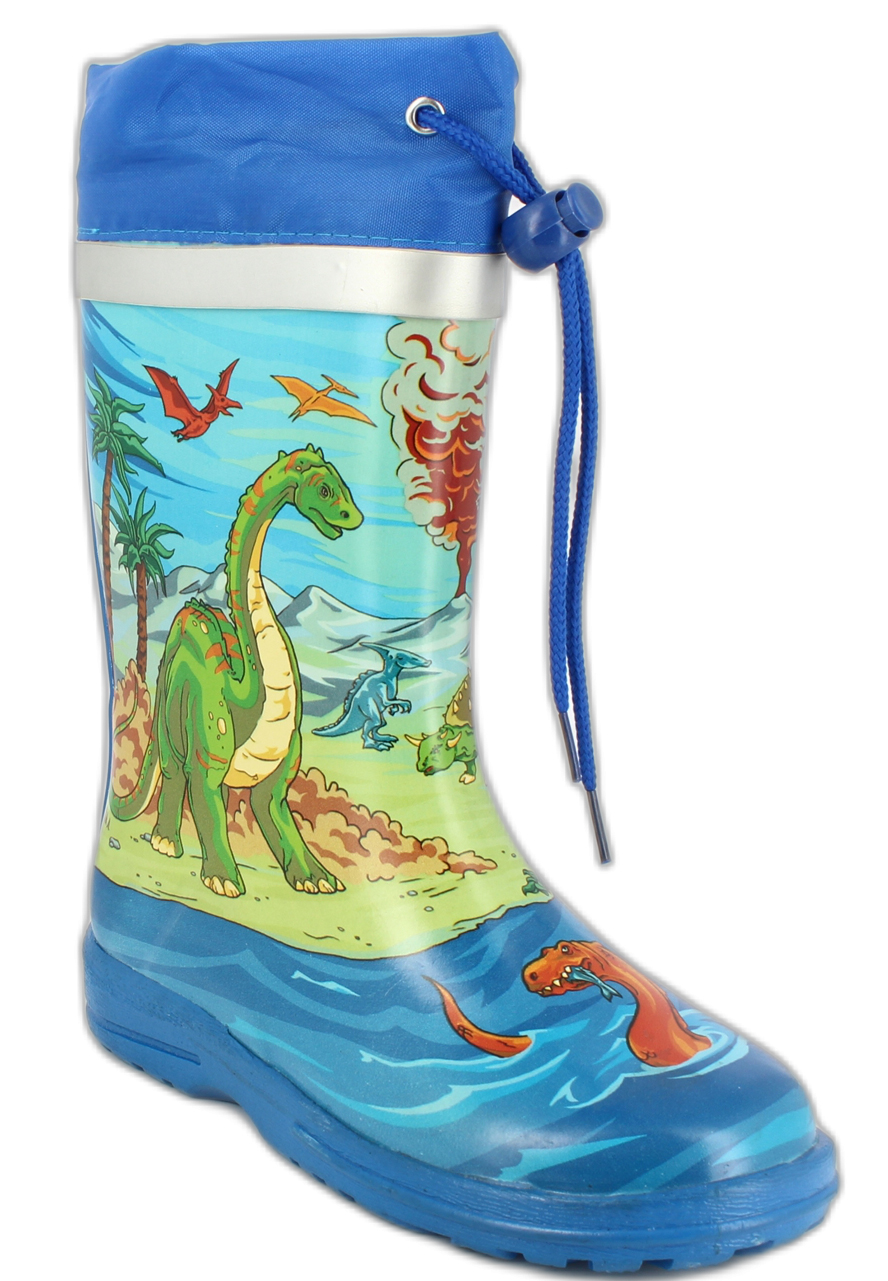 Flexibler Mittelschaft Gummistiefel mit Kordelzug Modell * DINO's in Bunt * von BECK