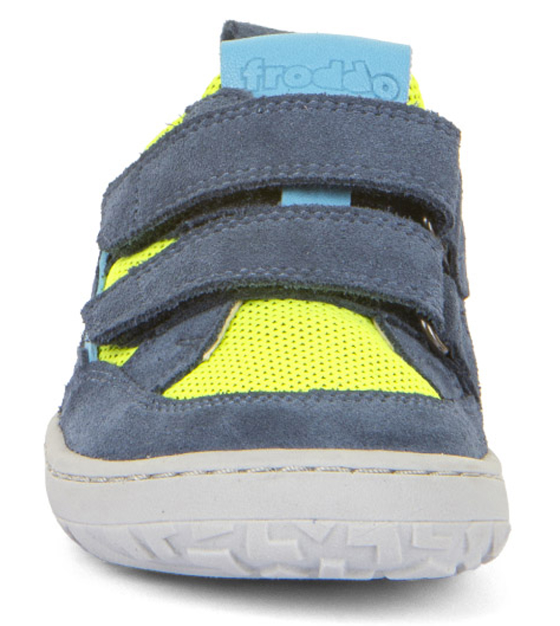 Mega flexible Sneaker *Barefoot Basic * Leder + Mesh Besatz in Denim /Neongelb v. FRODDO G3130260