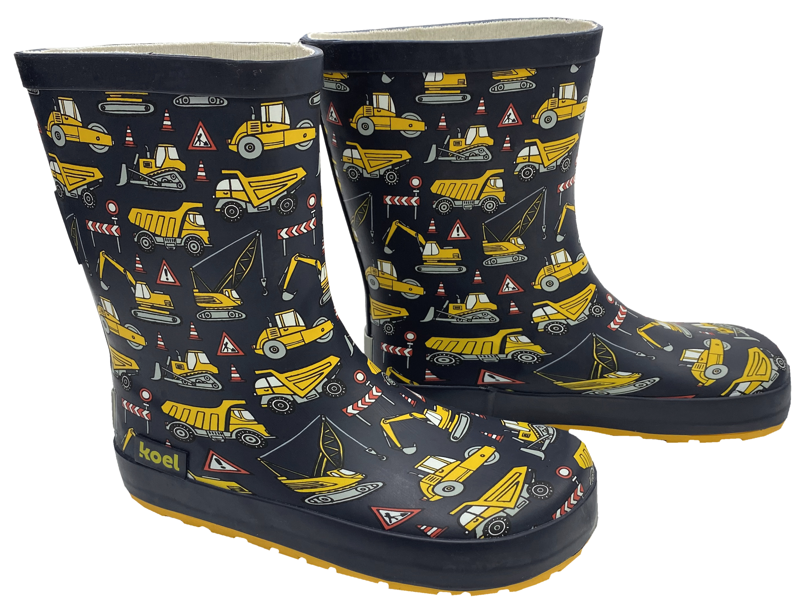 Barfuß Gummistiefel / Wellie, super flexibel, anatomische Zehenbox von KOEL B Ware Tractor Blue