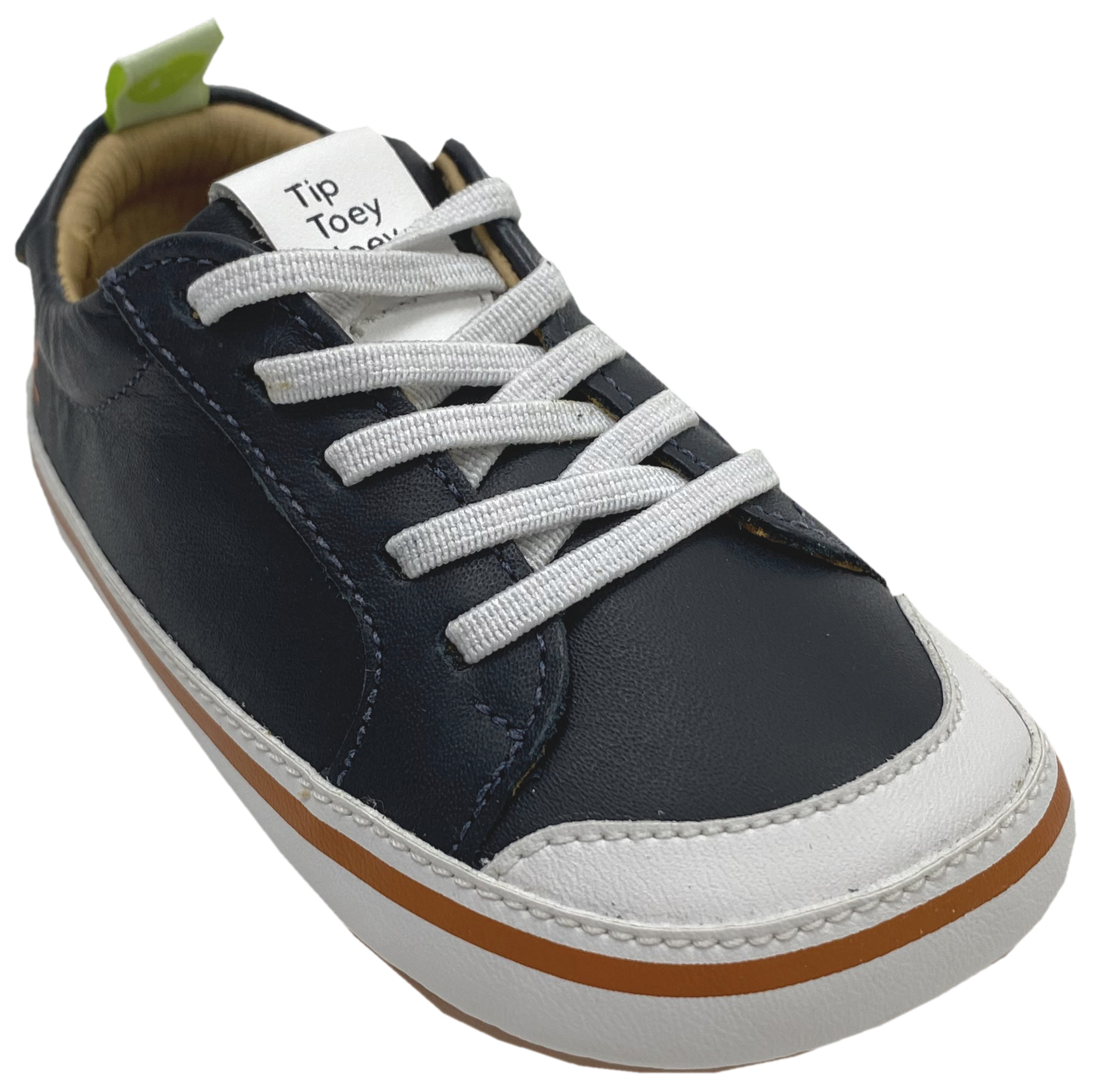 Knautschiger Lederschuh mit Minimalsohle aus Gummi Barfußsneaker *FUNKY* Navy von TIP TOEY JOEY