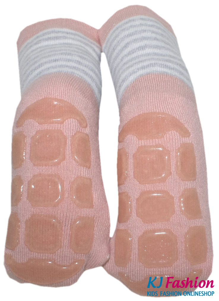 Stoppersocken aus BW Vollfrottee von MELTON * Hase in Pastell Peach / Weiß * 210064-501