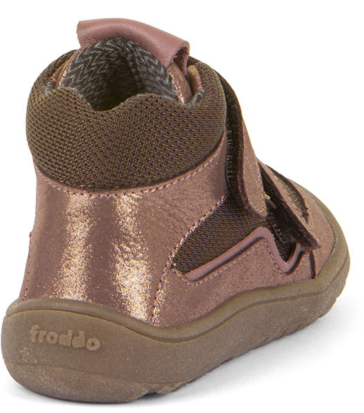 Barfußschuhe aus Leder & Mesh, TEX Membran & Textil Futter, Rose Gold /Braun v. FRODDO G3110254