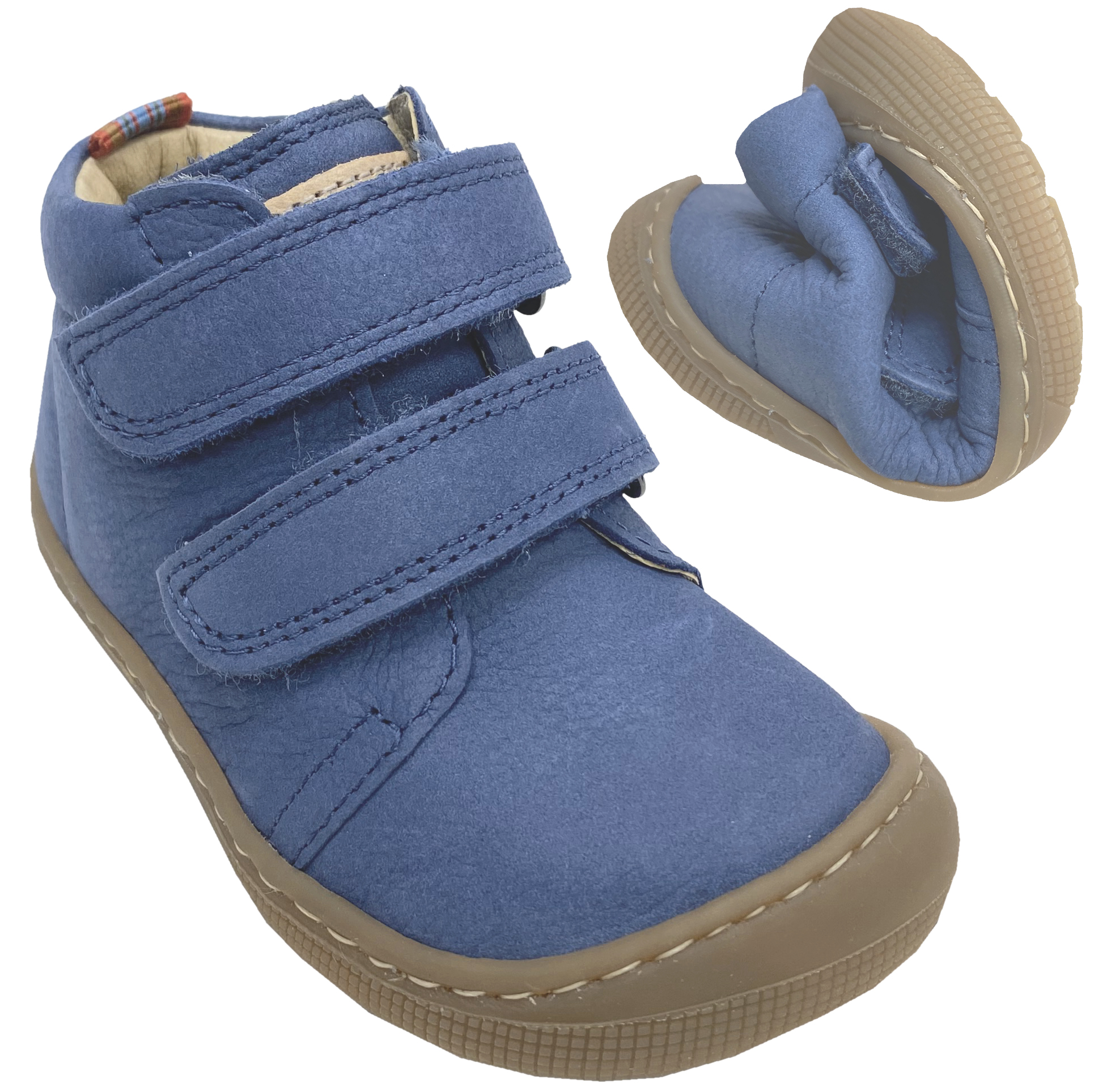 Barfußschuhe / Halbschuhe Don 2.0 in JEANS, anatomische Zehenbox Nubuk Leder v. KOEL 07M002.121