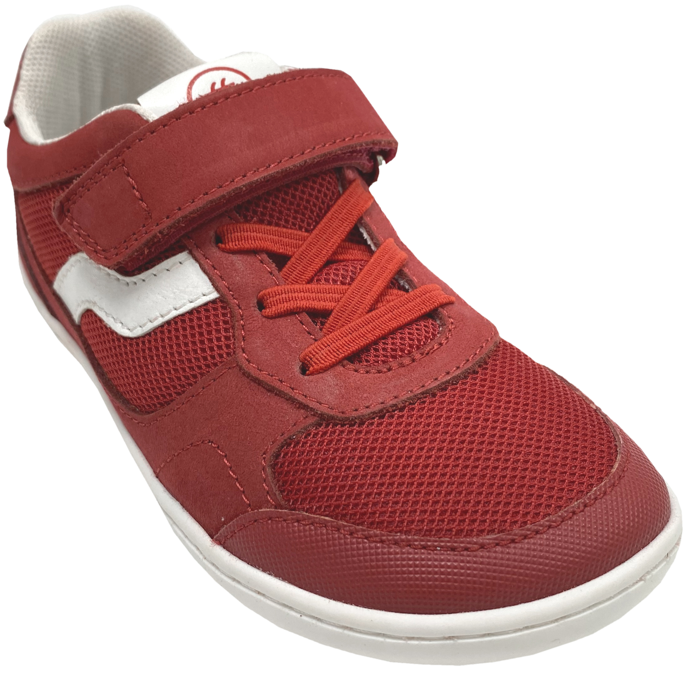 Barfuß-Sneaker in Rot + Weißer Streifen, Non-Marking Sohle, CHETTO Barefoot
