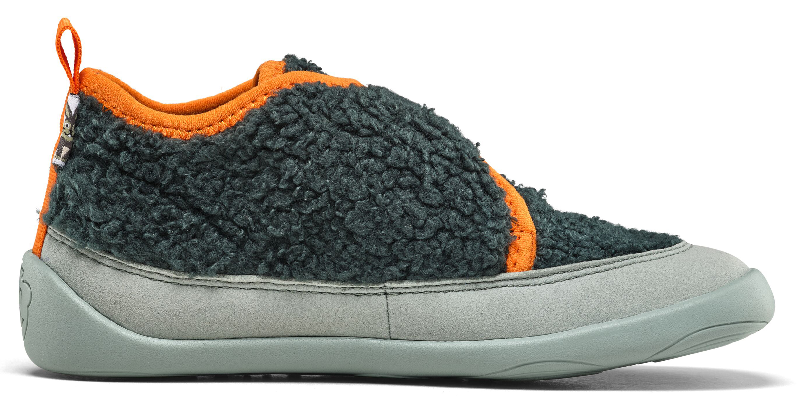 Veganer Hausschuh / Minimalschuhe aus recyceltem Fleece von AFFENZAHN * Bunny in Petrol *