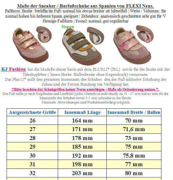 Leder Sneaker / Barfußschuhe von FLEXI NENS in Nude Rose Glitzer 9022-R