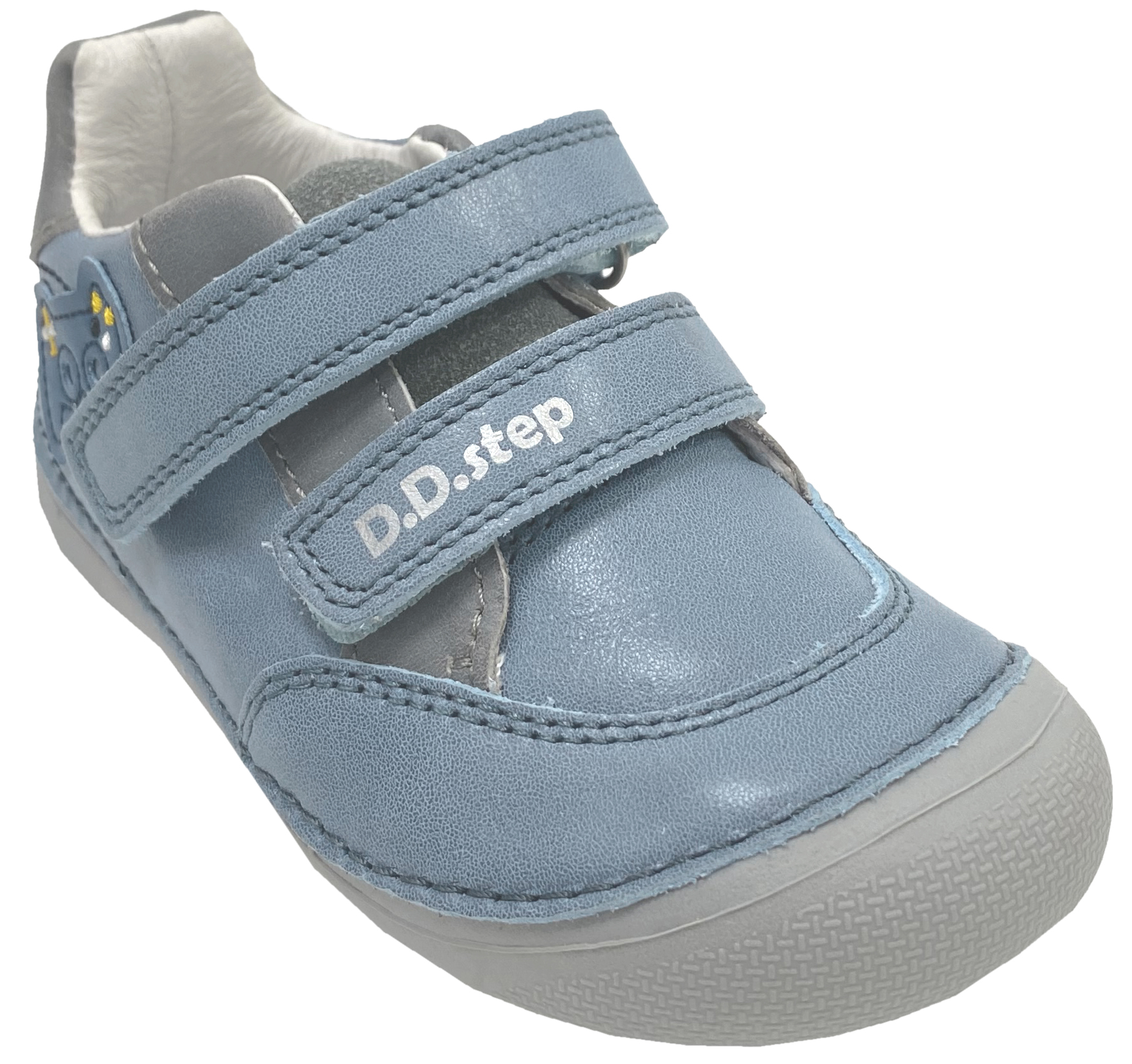 Knautschige Leder Sneaker / Minimalschuhe von D.D.Step Barefoot in Aero Blue Gamer Stick