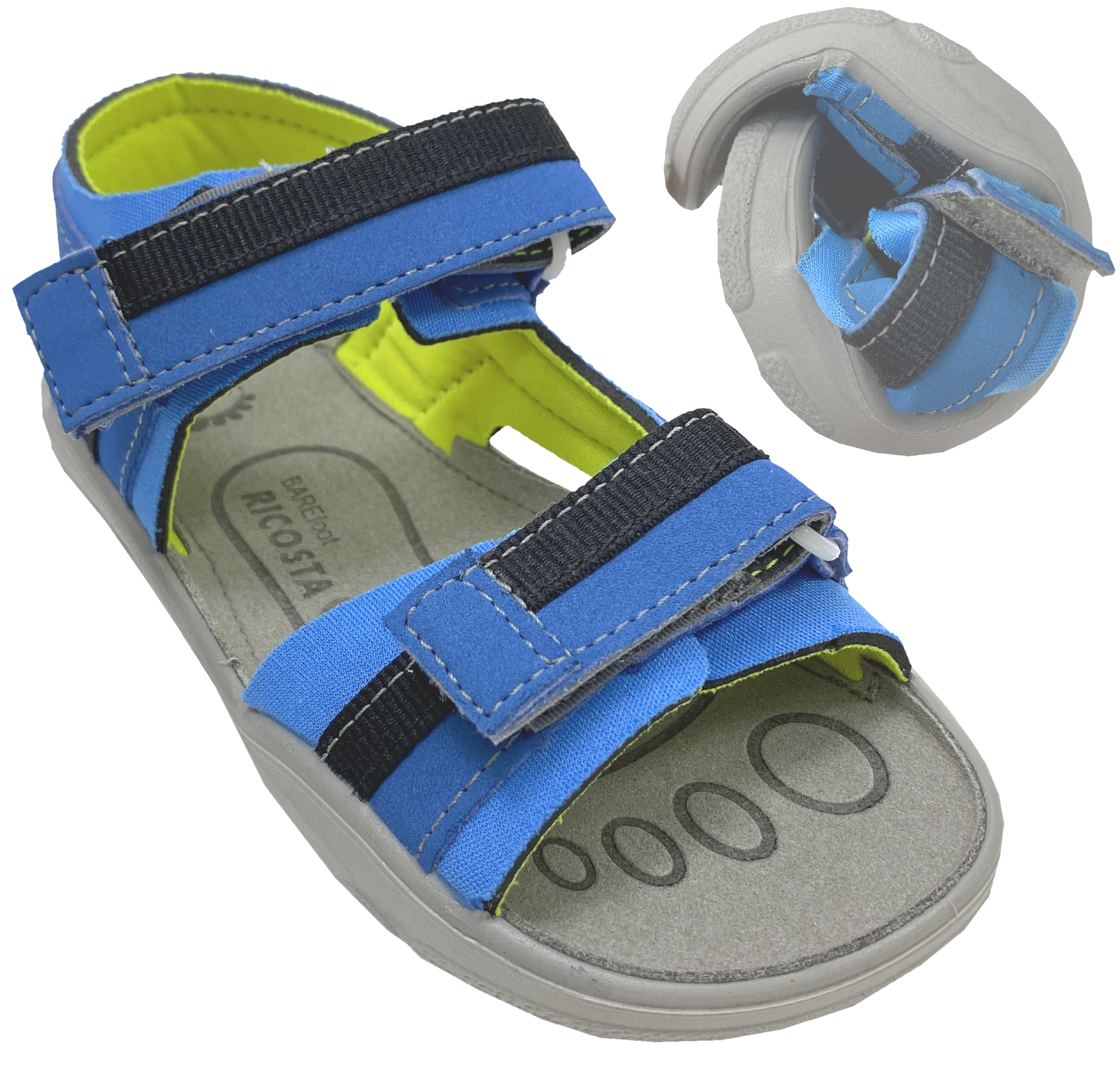 Offene Sandale Vegan & waschbar, schmal geschnitten v. RICOSTA Barefoot SYDNEY Adriatic/Sky