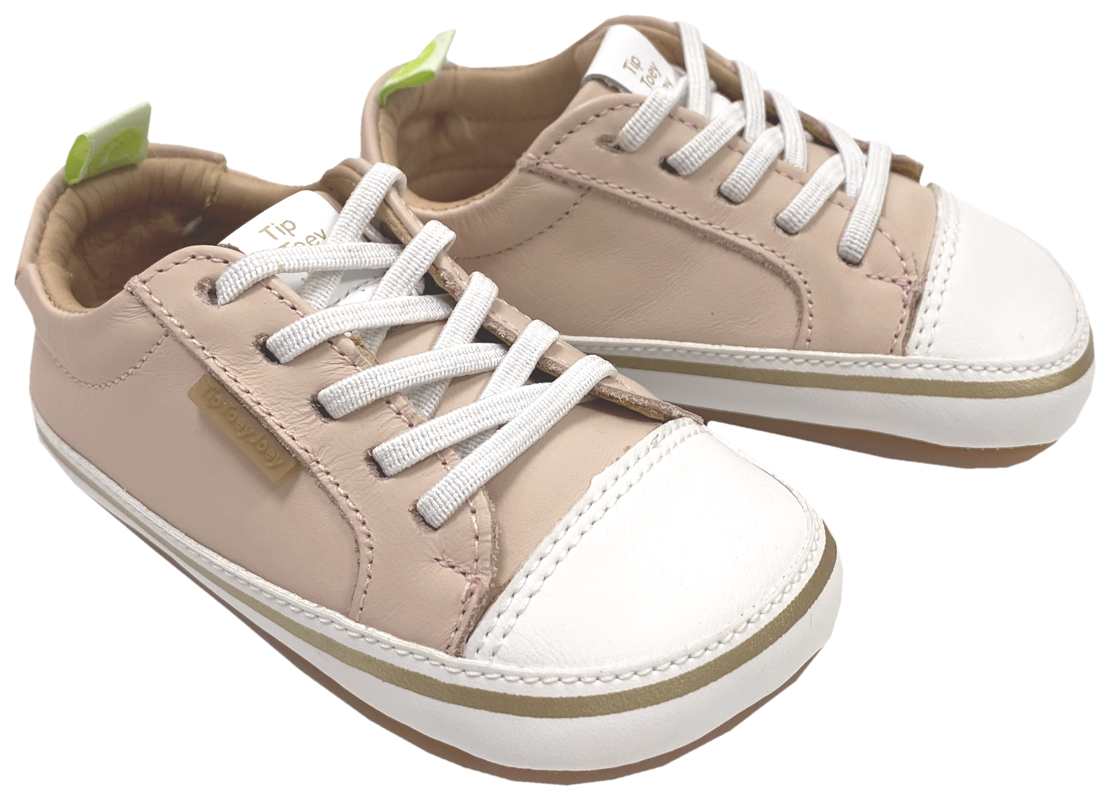 Knautschiger Lederschuh mit Minimalsohle aus Gummi Barfußsneaker *FUNKY* Zart Rosa von TIP TOEY JOEY