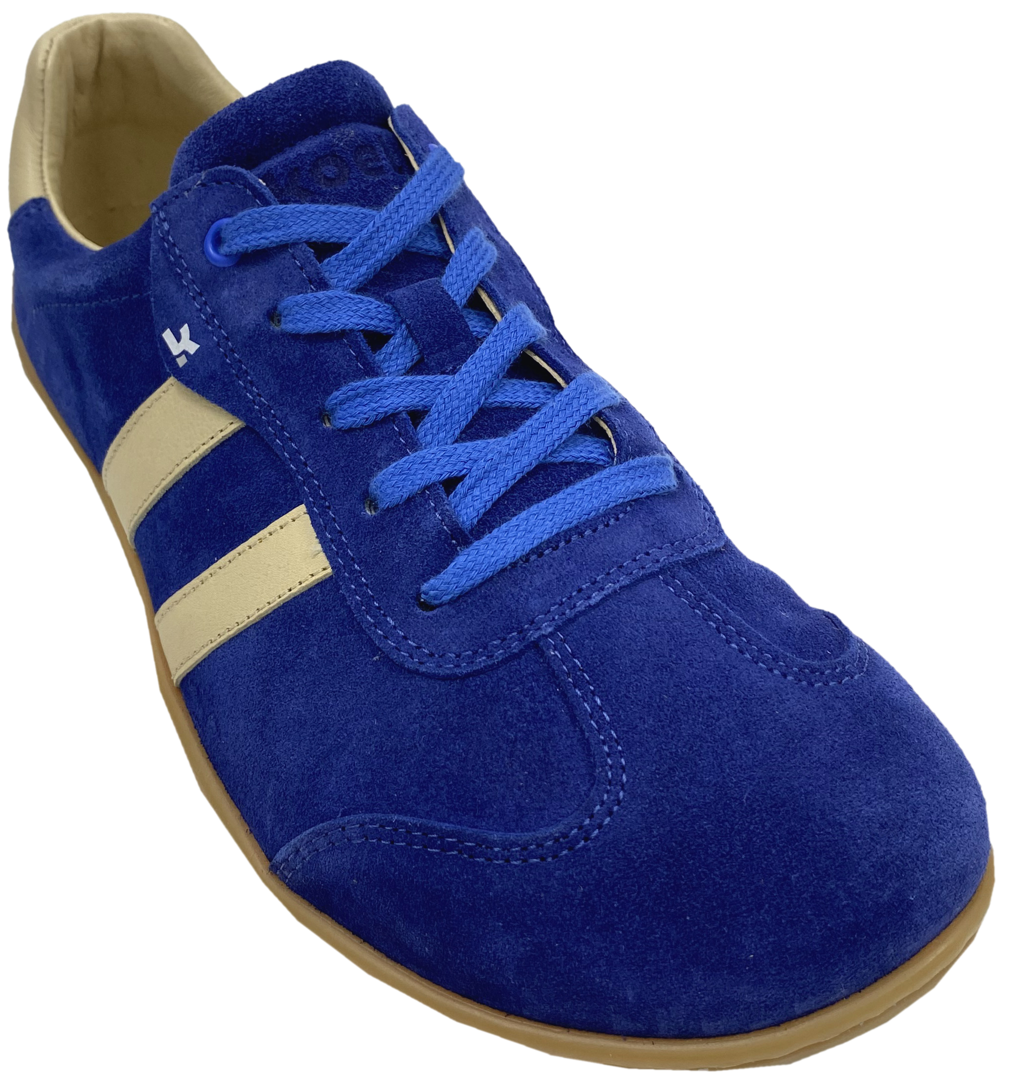 Barfuß - Sneaker aus Nubukleder in Royal Blue mit hellem Str. von KOEL "ILO Suede"