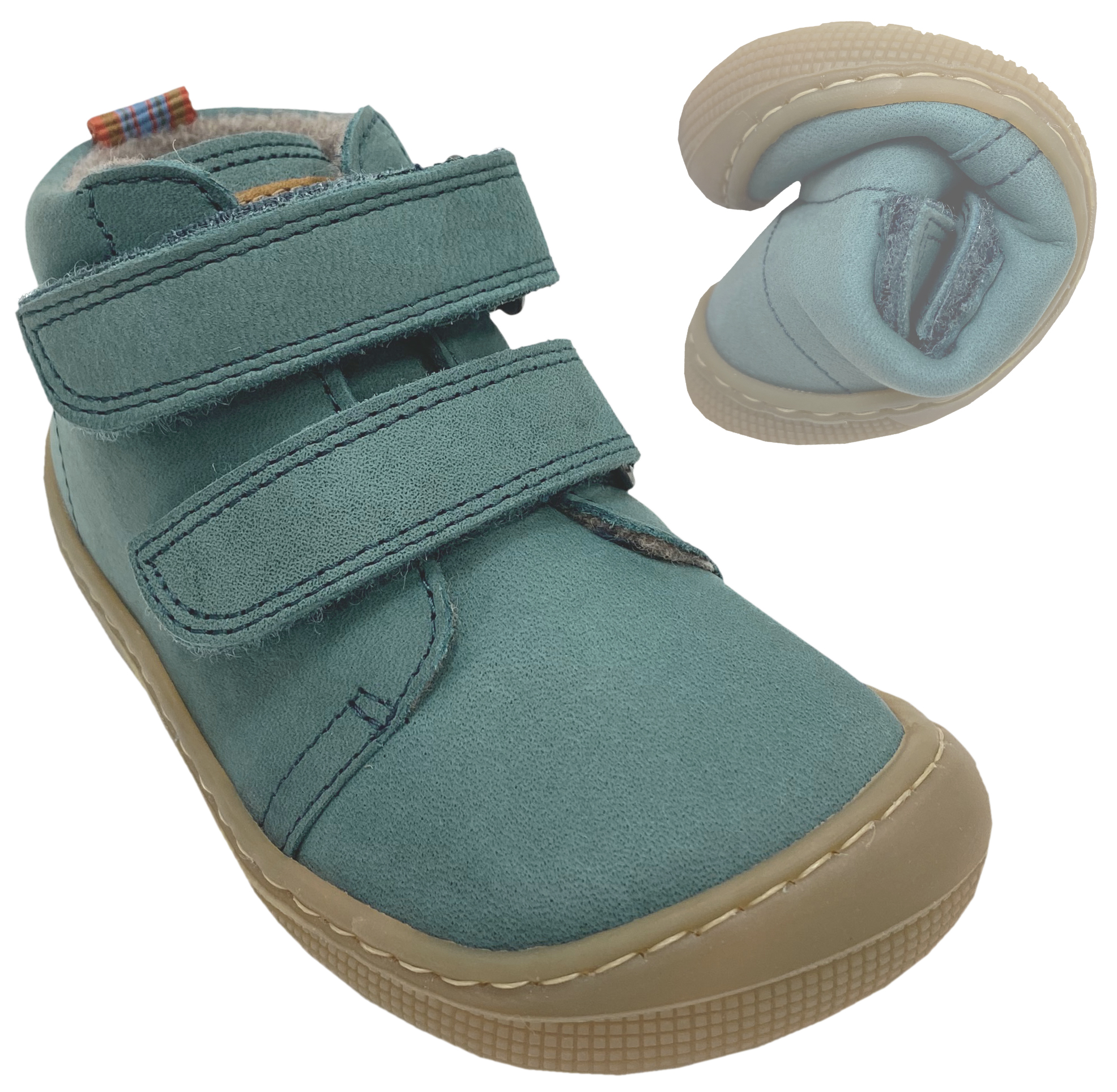 Barfußschuhe / Halbschuhe DON Hydro Türkis Matt mit Wollfilz Futter KOEL  07M002.233