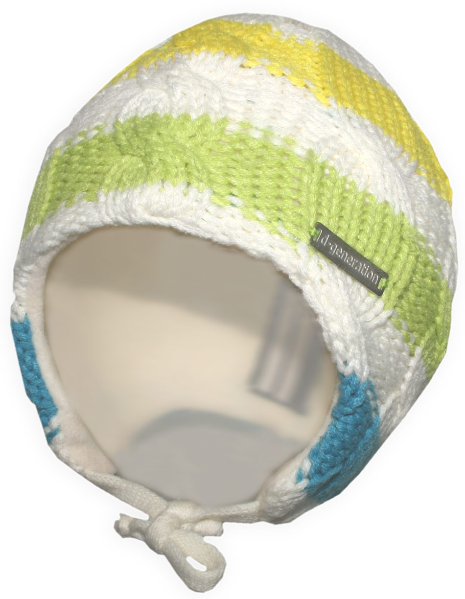 Dicke Wintermütze aus Grobstrick mit Fleecebesatz in Cremé/Gelb/Lemon von DÖLL Modell 1348741531-168