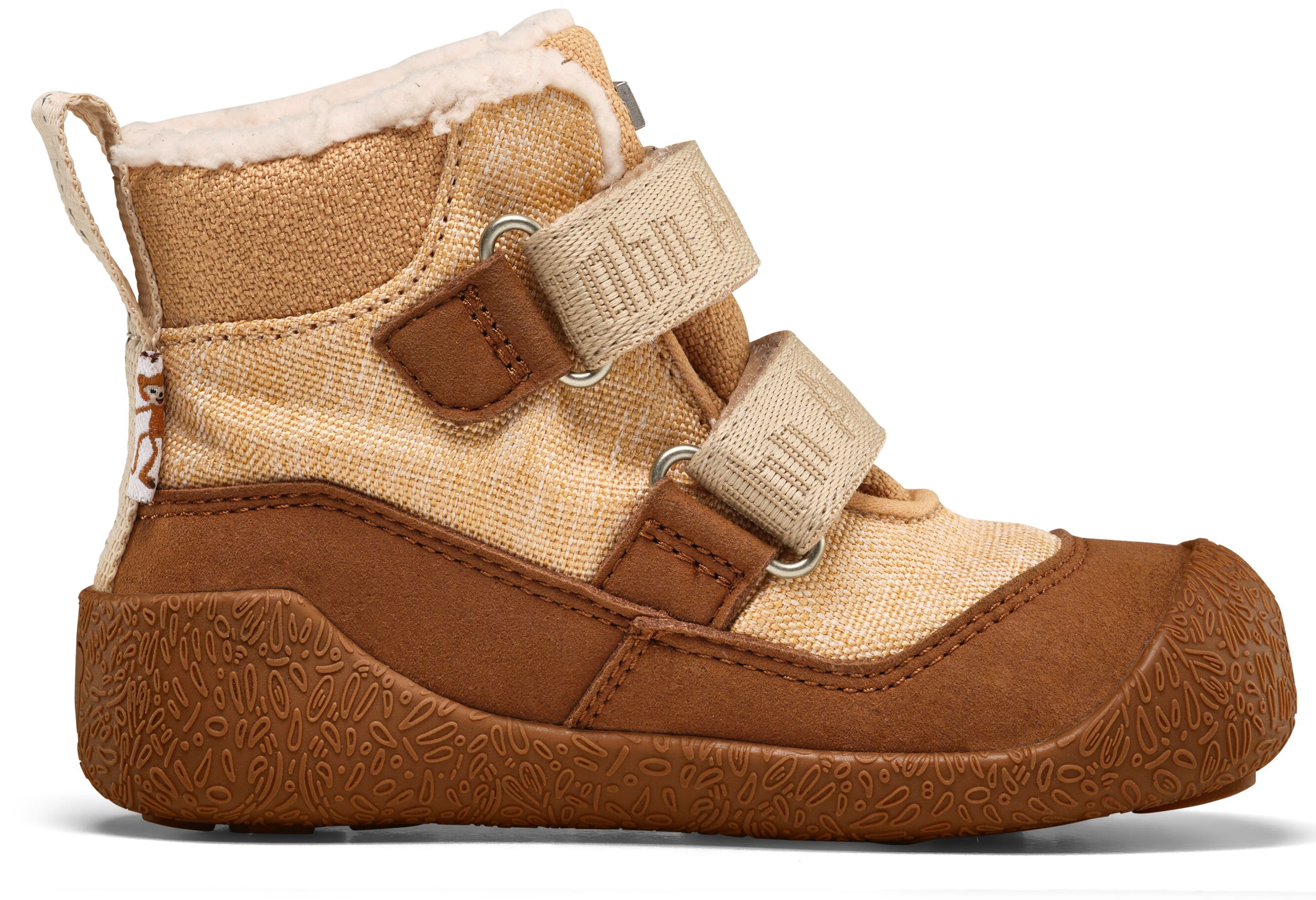 Veganer Midboot  SNUGGY mit Winterfutter von AFFENZAHN in Beige Motiv Affenzahn