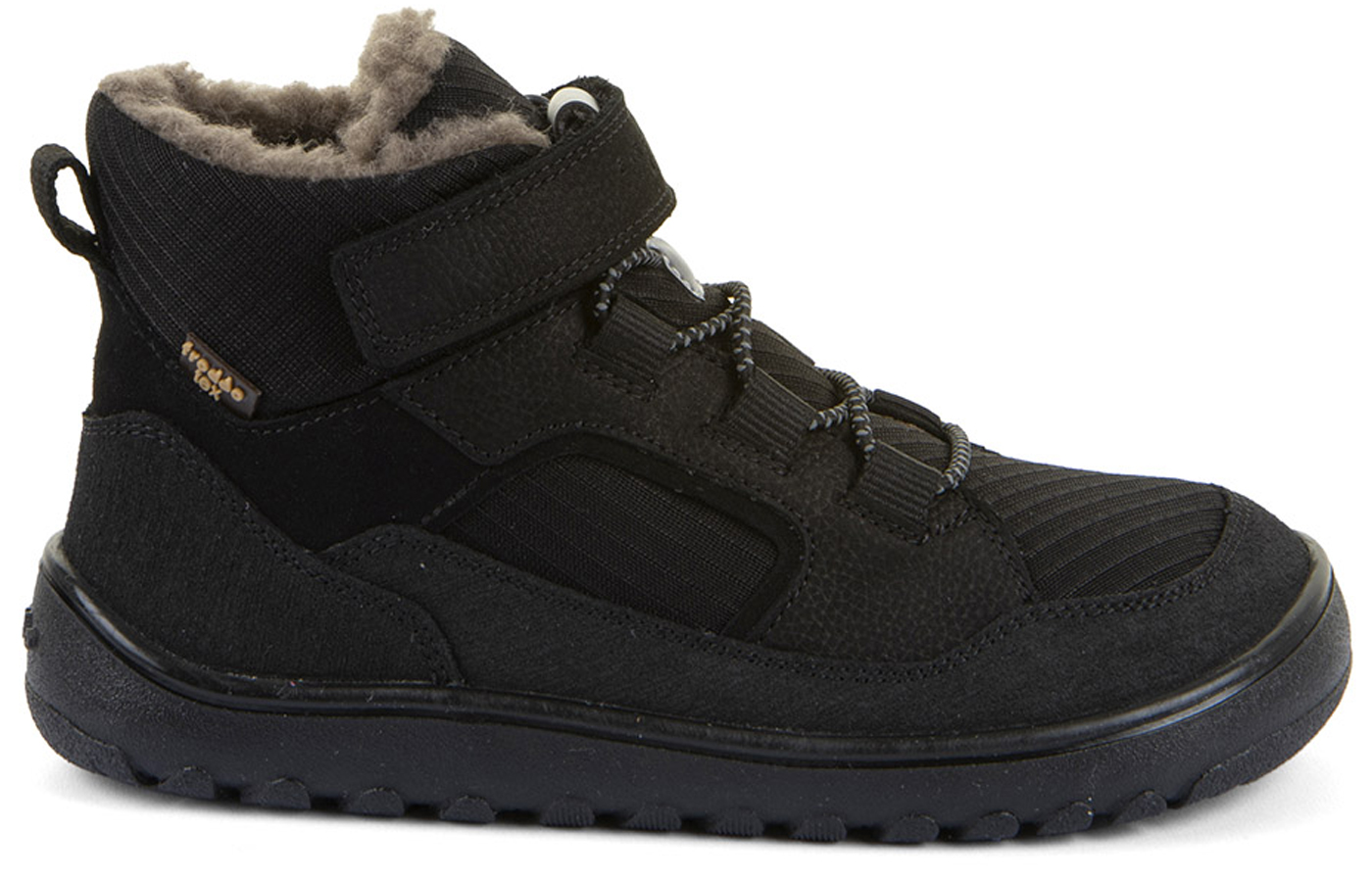 Waldkita Barfußschuh + Schurwollfutter & TEX M. Barefoot UP Path von FRODDO Black G3110288