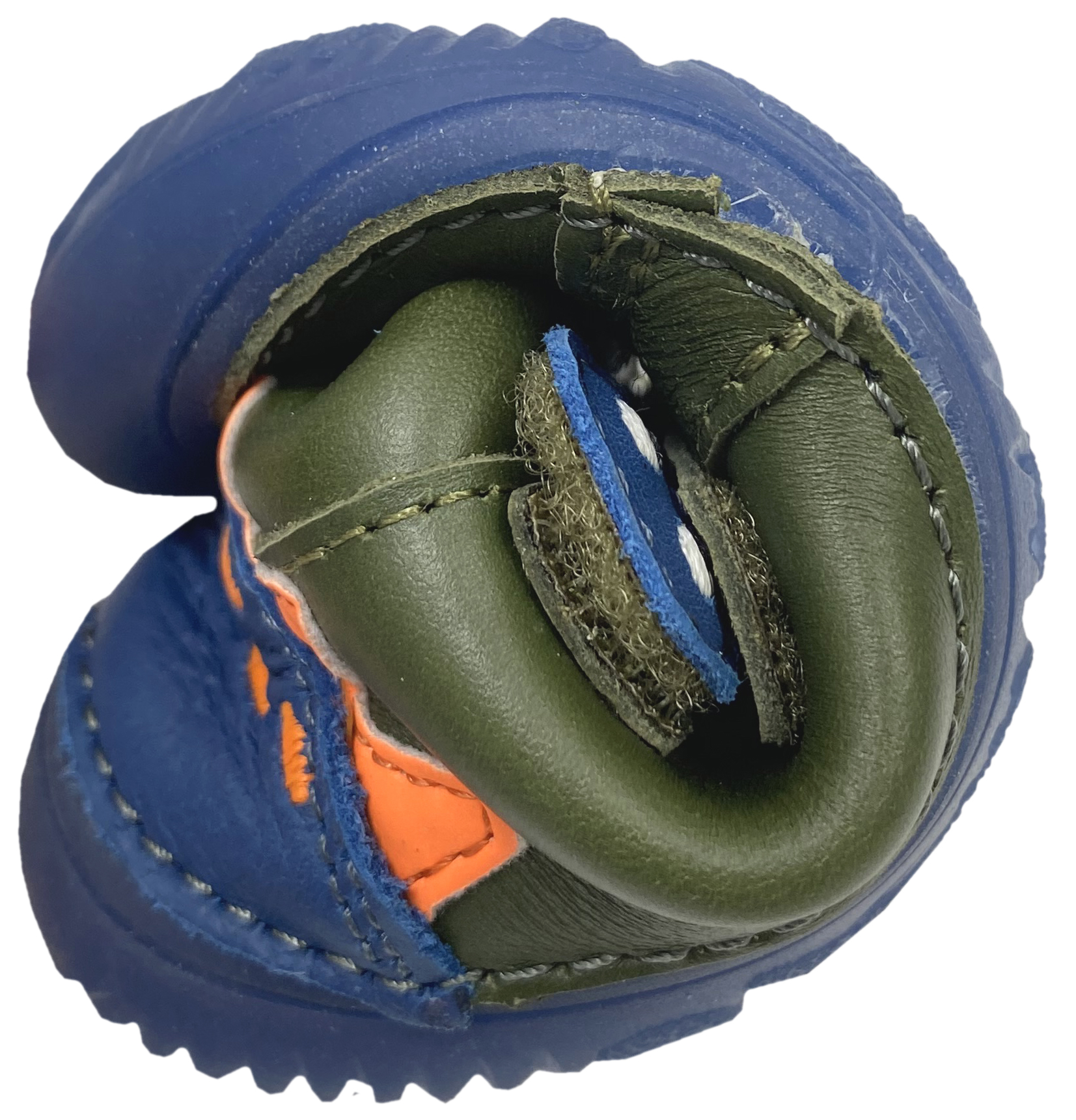 Leder Halbschuhe, knautschige Minimalsohle *GLOW in The Dark* von D.D.Step Barefoot in Khaki Monster