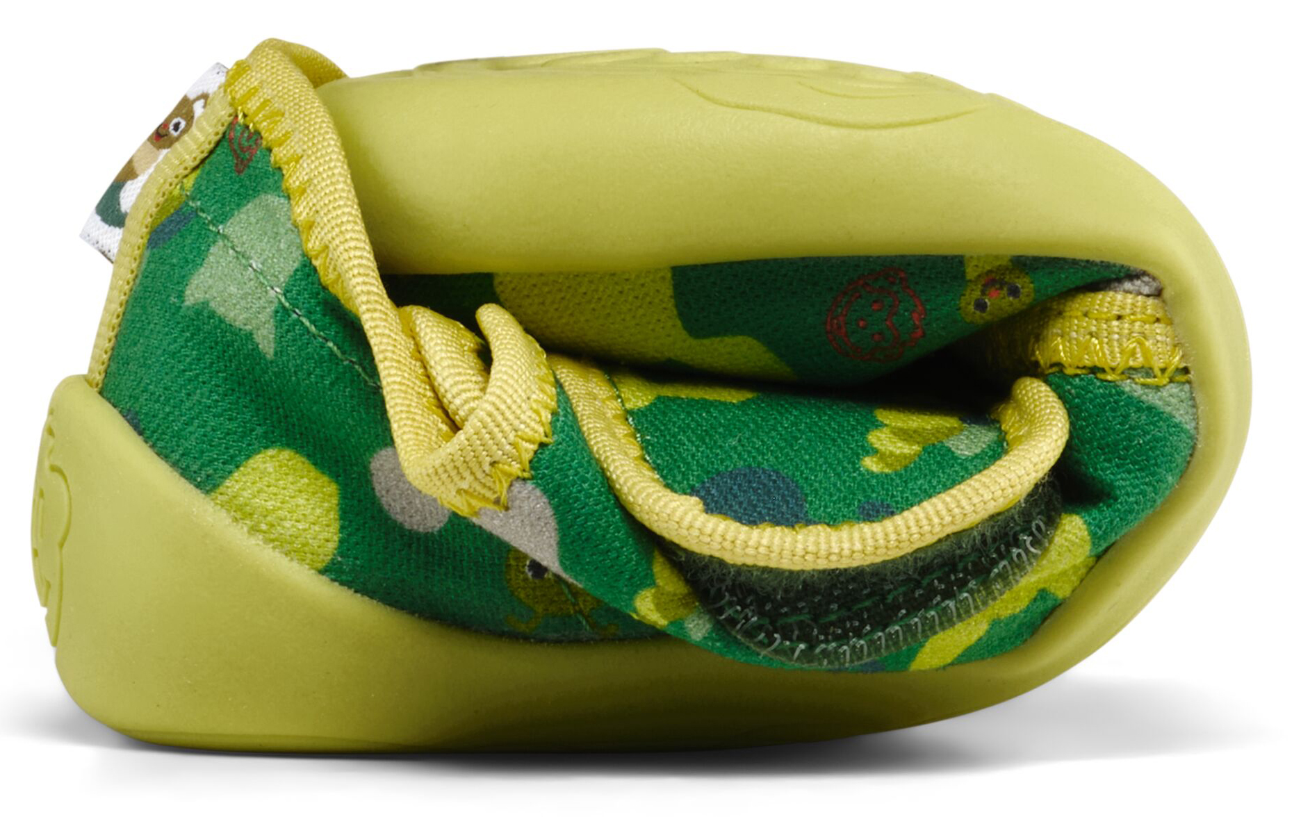 Leichte & flexible Hausschuhe * Cotton MOVY * mit Klett von AFFENZAHN Raupe in Grün