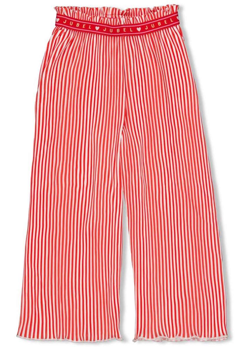Luftige Marlene Hose aus Plissee in Coral / Rot und Weiß gestreift von JUBEL " Tutti Frutti" 0345