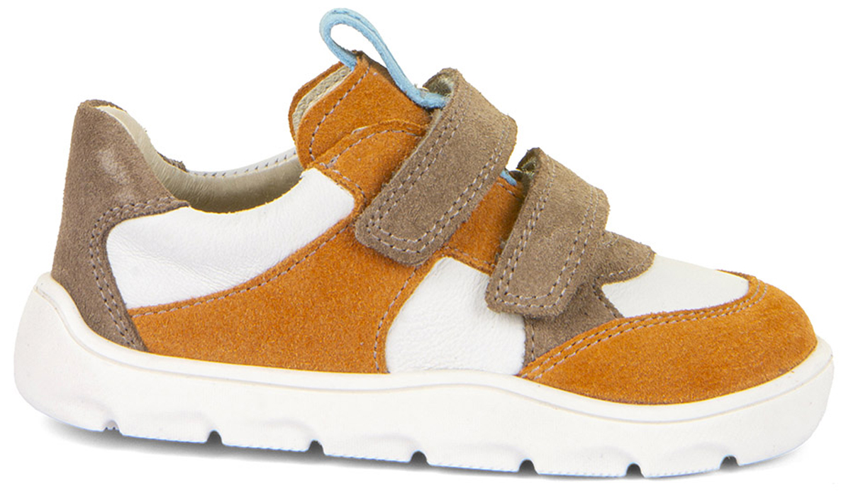 Leder Sneaker Low Top * Zeru Spring Barefoot * in Weiß/ Braun / Orange von FRODDO G3130264