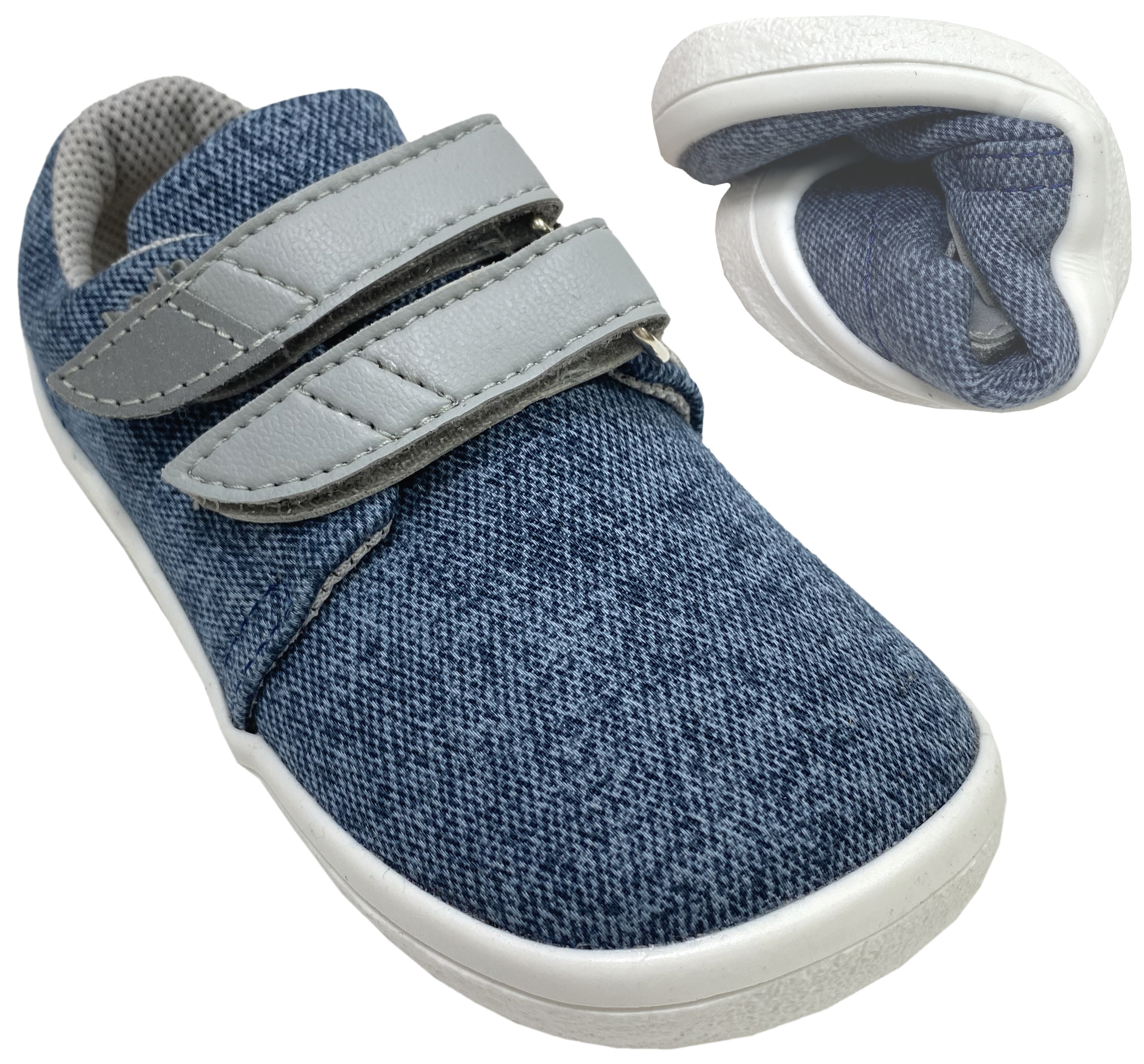 Leichte & super flexible Textil Schuhe mit Mesh innen, Barfußschuhe von BEDA Modell Denim