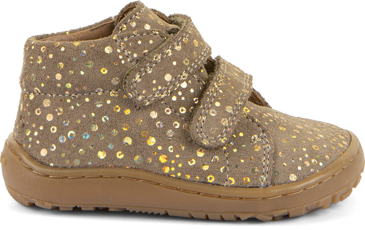 Barfußschuhe knöchelhoch aus Nubukleder von FRODDO in Beige / Gold *First Step* G2130369