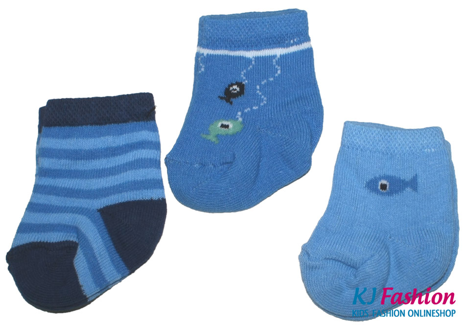 Erstlingssöckchen / Newborn Söckchen im 3er Pack in Blau Tönen von EWERS 20513