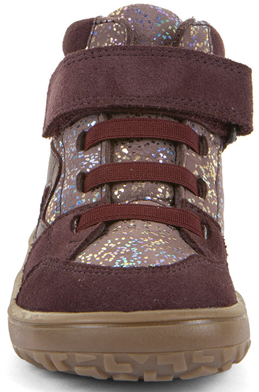 Halbhohe Barfußschuhe, TEX Membran & Textil Futter FRODDO *Barefoot TEX Go * Bordeaux Glitzer G3110265