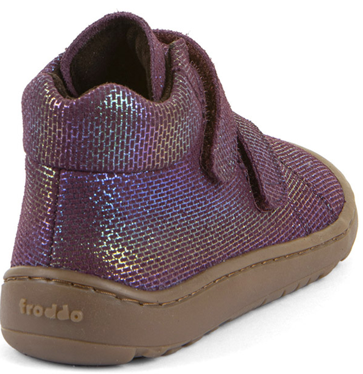 Knöchelhohe Barfußschuhe + dünnes Fleece Futter, FRODDO Barefoot Violett Glitzer *Barefoot Autumn* G3110263