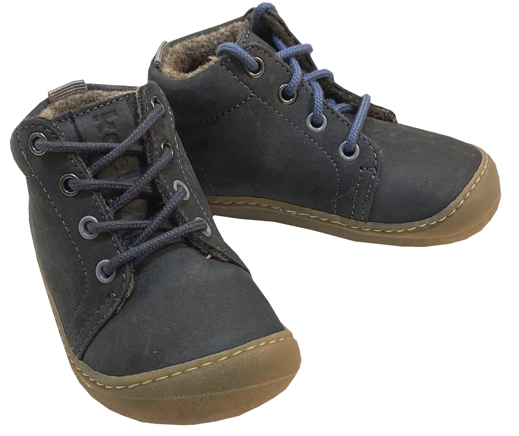 Hydro Lederschuhe Schnürer in Dkl Grau mit Wollfilz Futter Schmale Leiste BEN v. KOEL 06W001.233