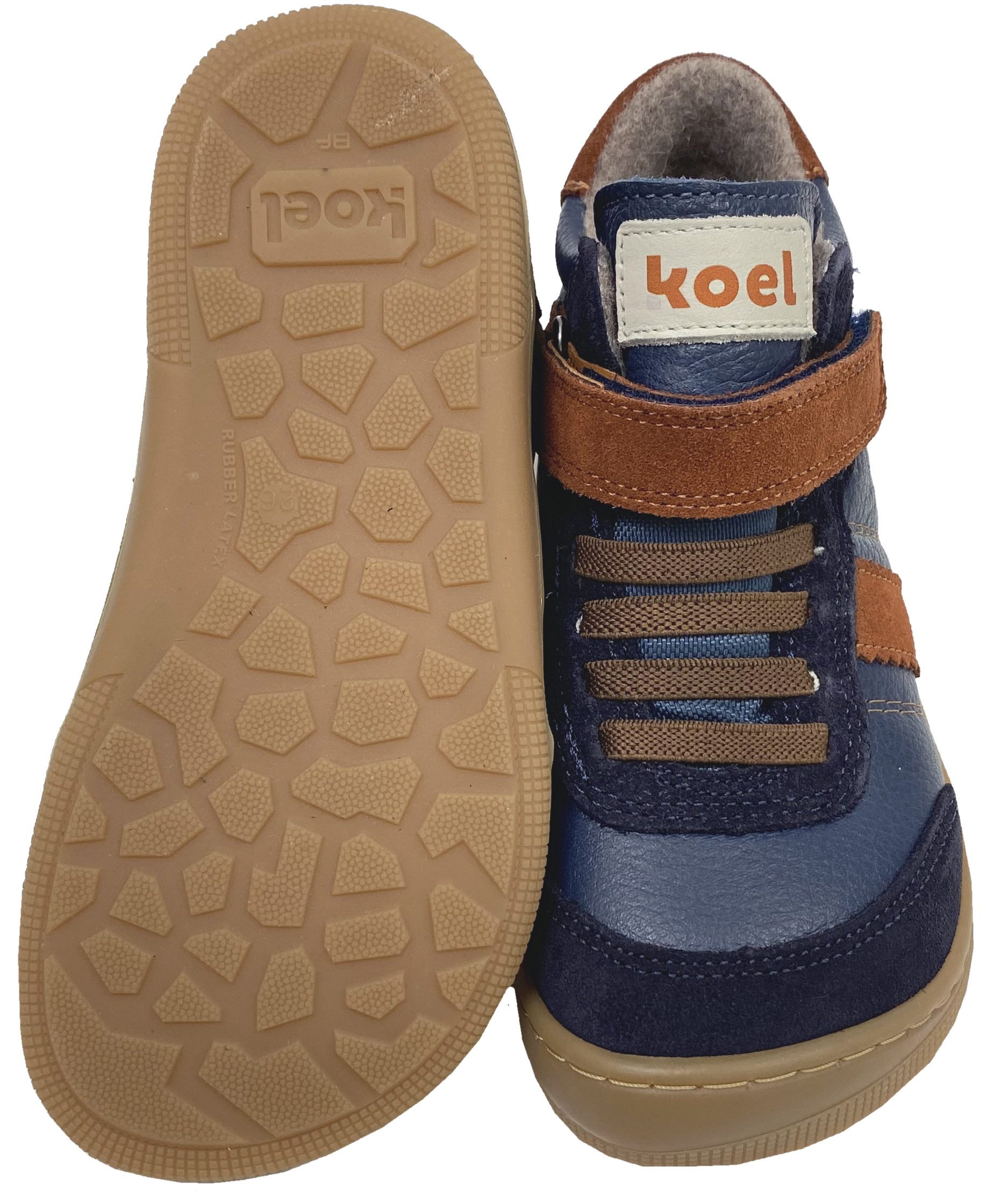 Knöchelhohe Minimalschuhe Leder, Wollfleece Futter + TEX > KOEL Barefoot * DANIEL 3.0* Navy 07T055.303
