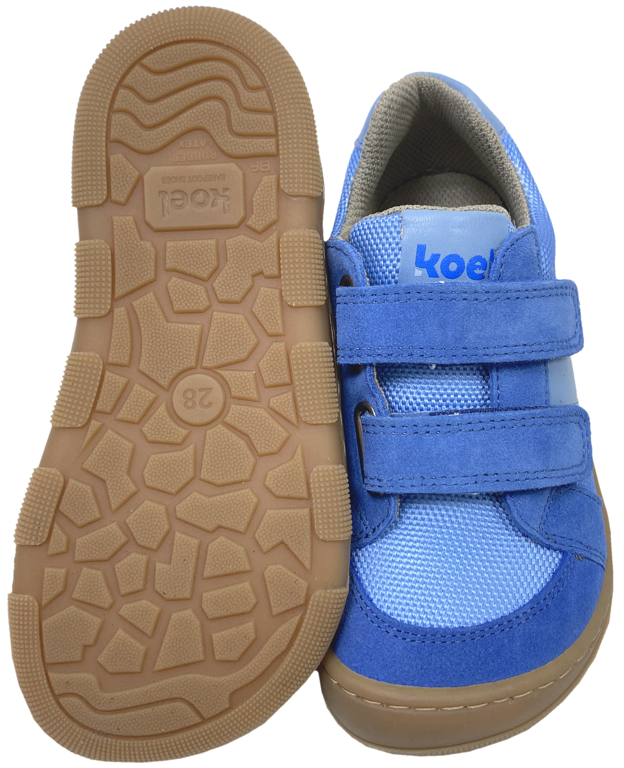 Barfuß Sneaker, Doppelklett Extra Weite & Breite *KOBI Fabrics * in Royal Blue von KOEL Barefoot 15W005.50K