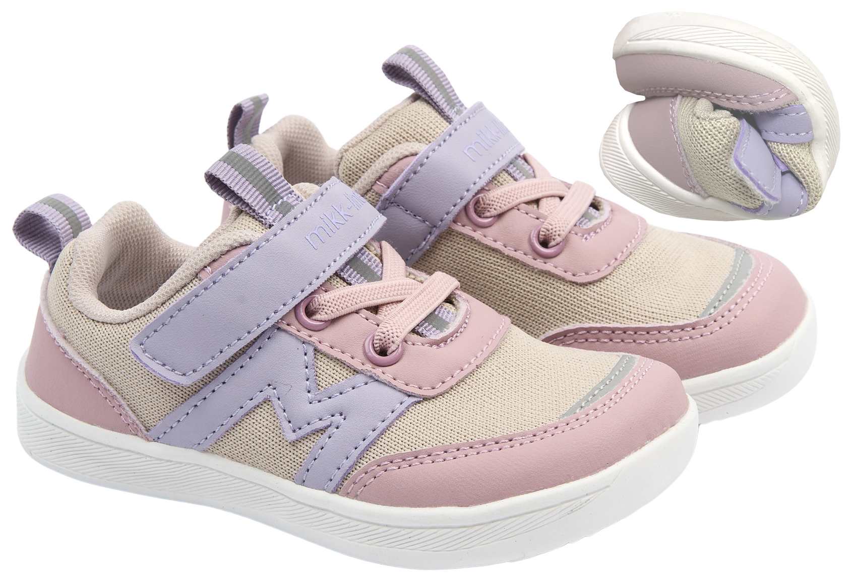 Barfuß Sneaker VEGAN Mesh Gewebe Non Marking Sohle *MIKK Line Barefoot* Mauve Beige 3014