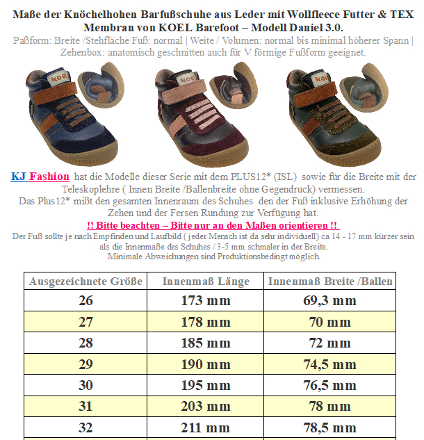 Knöchelhohe Minimalschuhe Leder, Wollfleece Futter + TEX > KOEL Barefoot * DANIEL 3.0* Navy 07T055.303