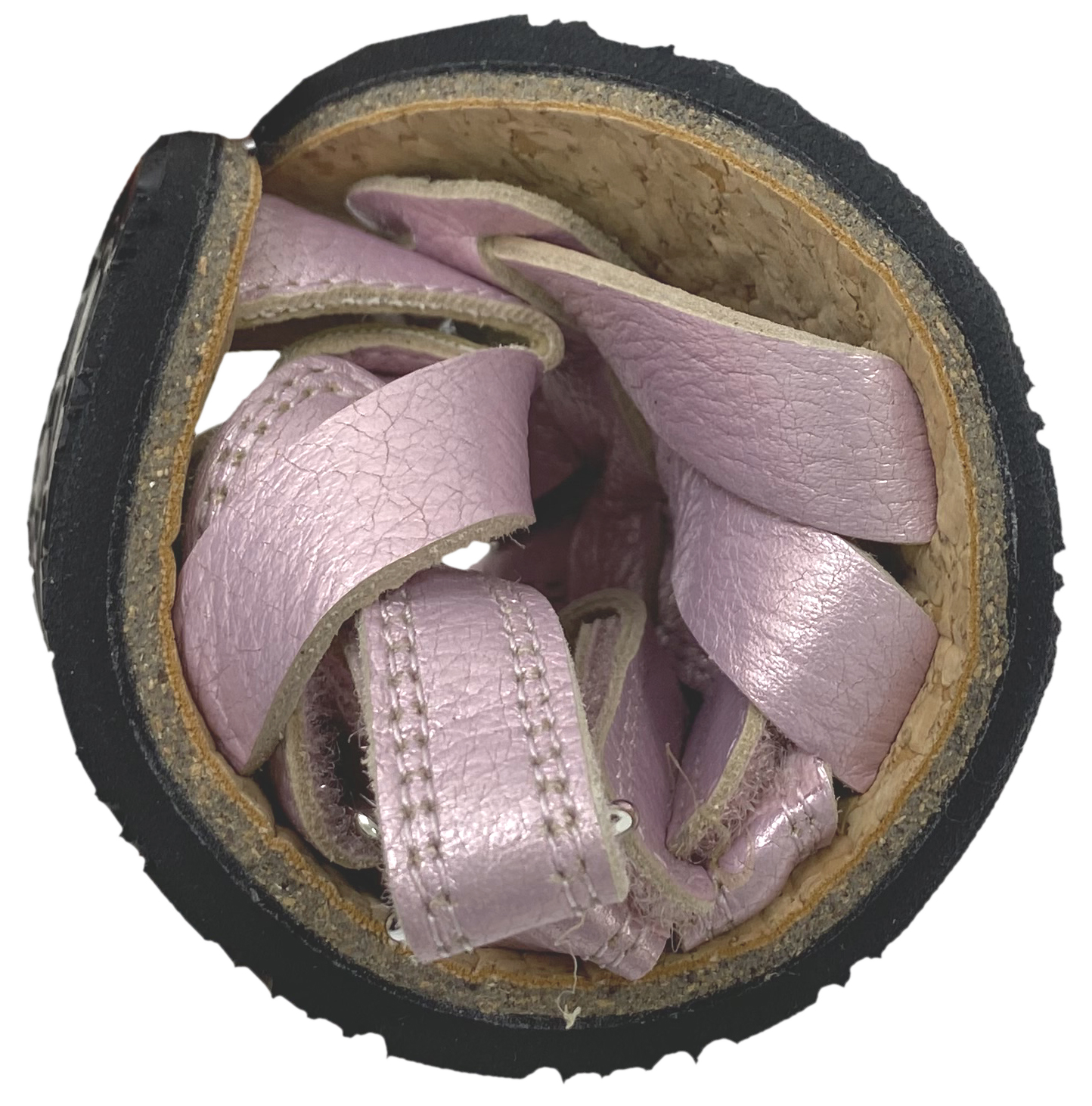 Riemchen Sandalen /Barfußschuhe *AURA Met* aus Leder in Pink/Rosa Glitzer von KOEL 24M010.151