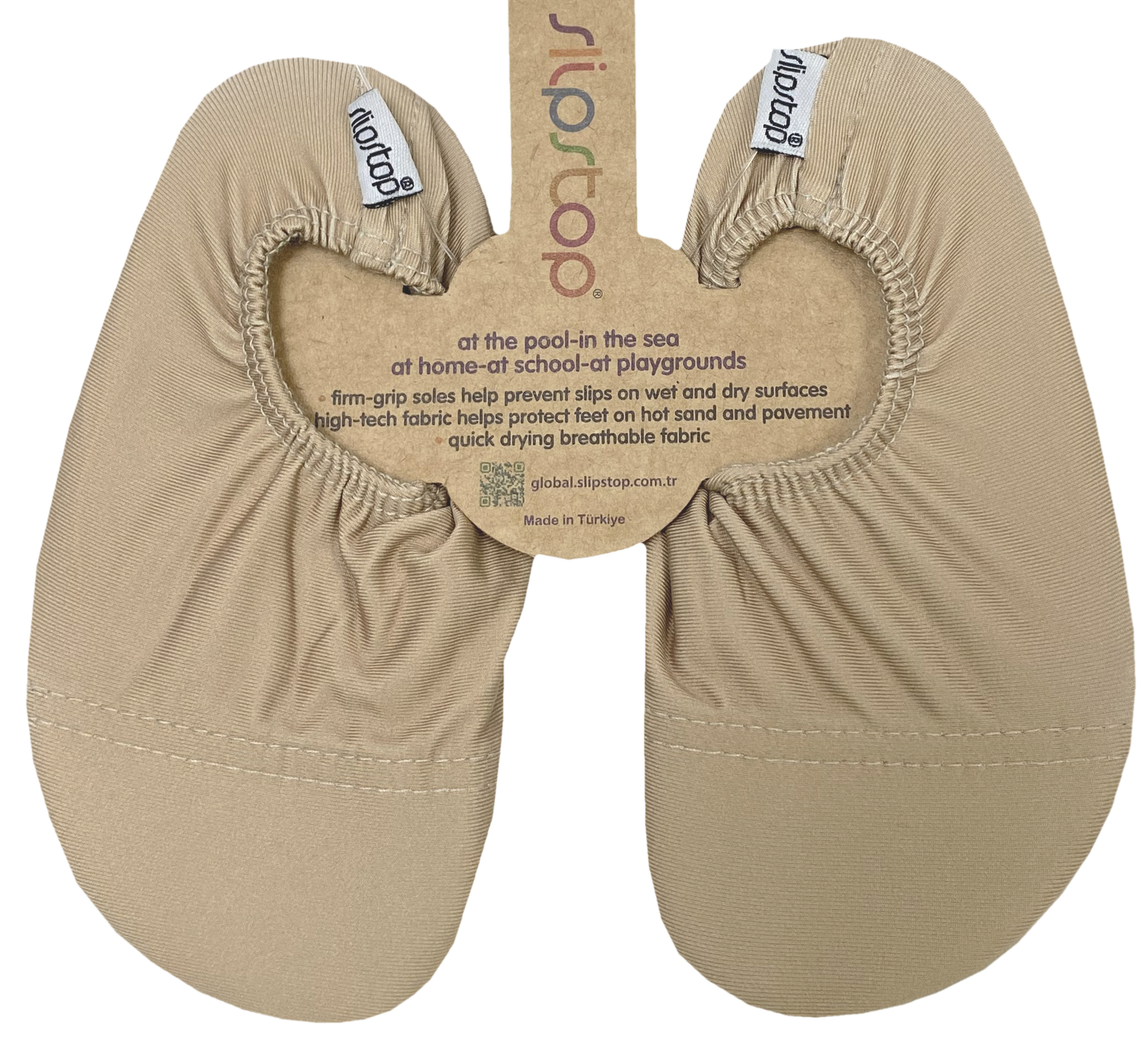 Slip Stop Badeschuhe / Turnschläppchen Barfußschuhe * Sand Junior / Uni Beige *