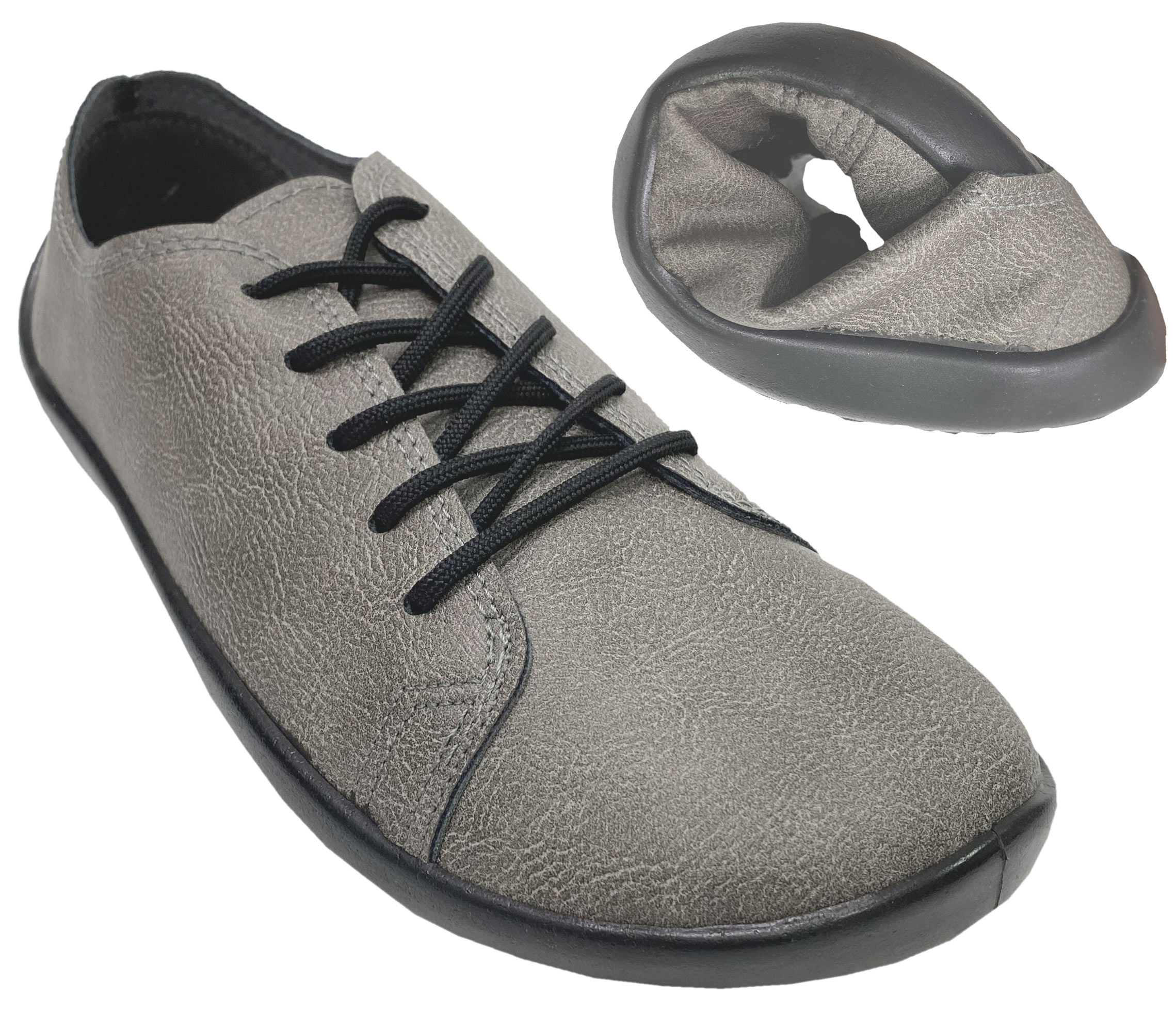 Klassische Halbschuhe / Barfußschuhe aus ECO Material - Vegan in Grau Melange von ANATOMIC