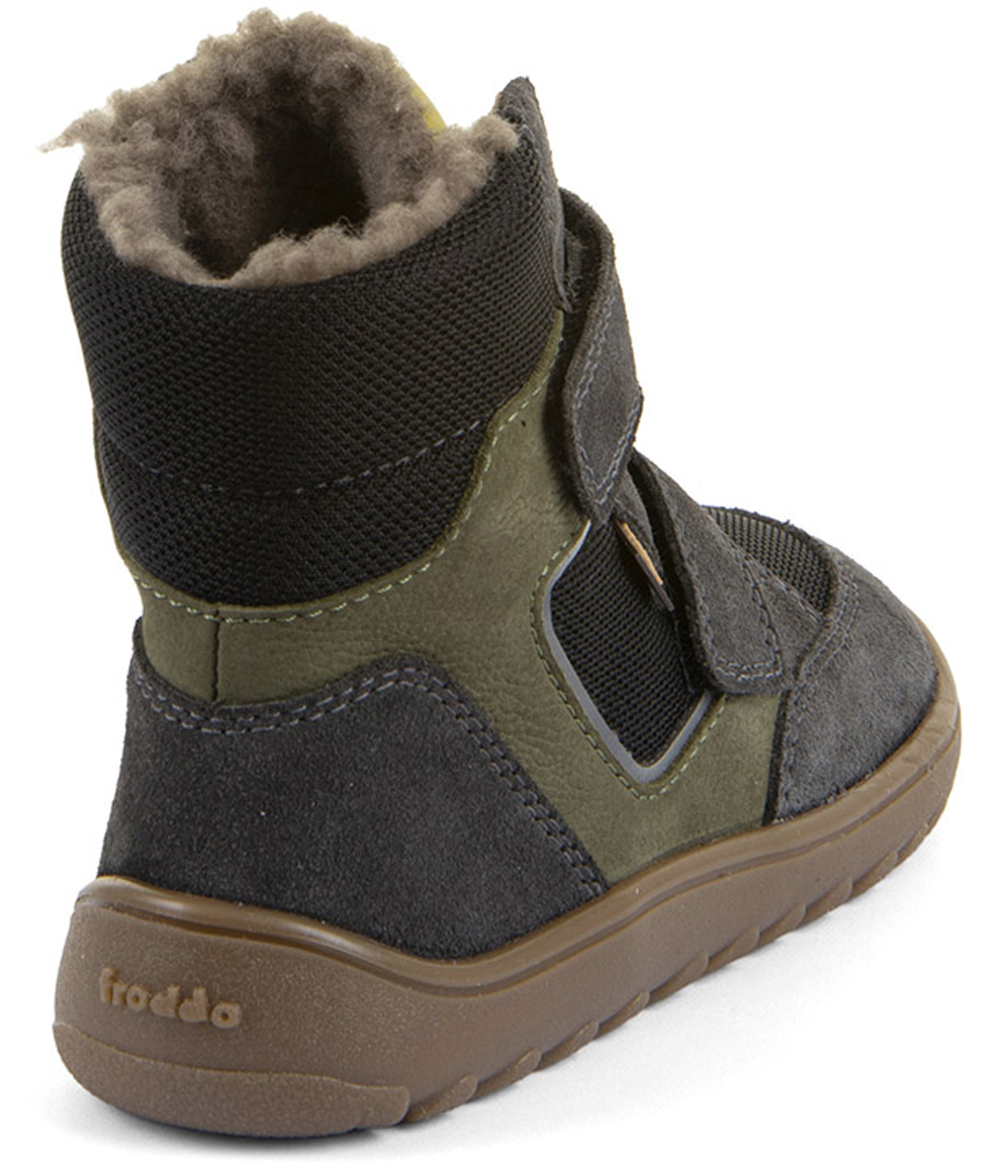 Barfußschuhe / Winterstiefel + Schurwollfutter Barefoot UP Hill Wool von FRODDO Grey/Black /Olive G3160262